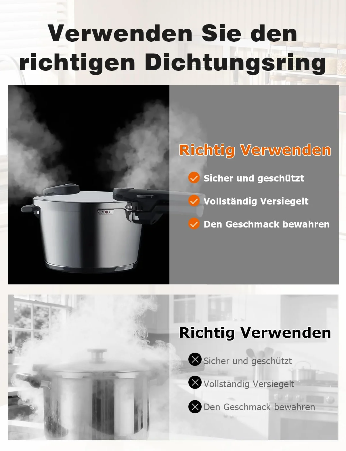 Mellbree Pierścień uszczelniający 22 cm do Fissler | 600-000-22-795/0 – uszczelka zapasowa do naczyń ciśnieniowych Fissler Vitaquick, Vitavit Comfort/Premium/Edition, wyprodukowane po 2010 roku (2