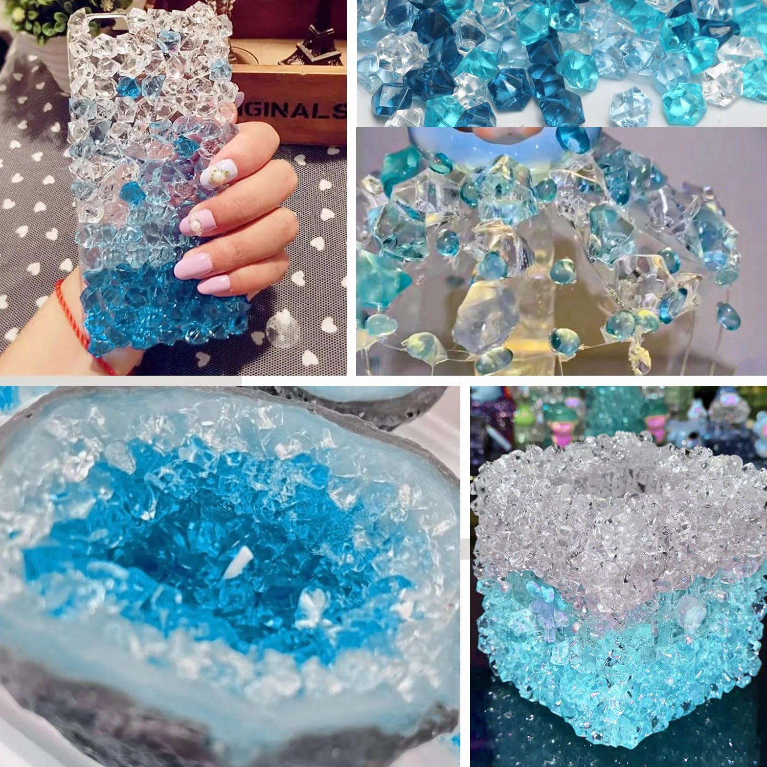 750 szt. plastikowe diamenty, kamienie szlachetne, luzem, bez otworów, klejnoty, skarb, dzieci, duże, dekoracyjne kamienie szlachetne, akrylowe, do majsterkowania, dekoracji
