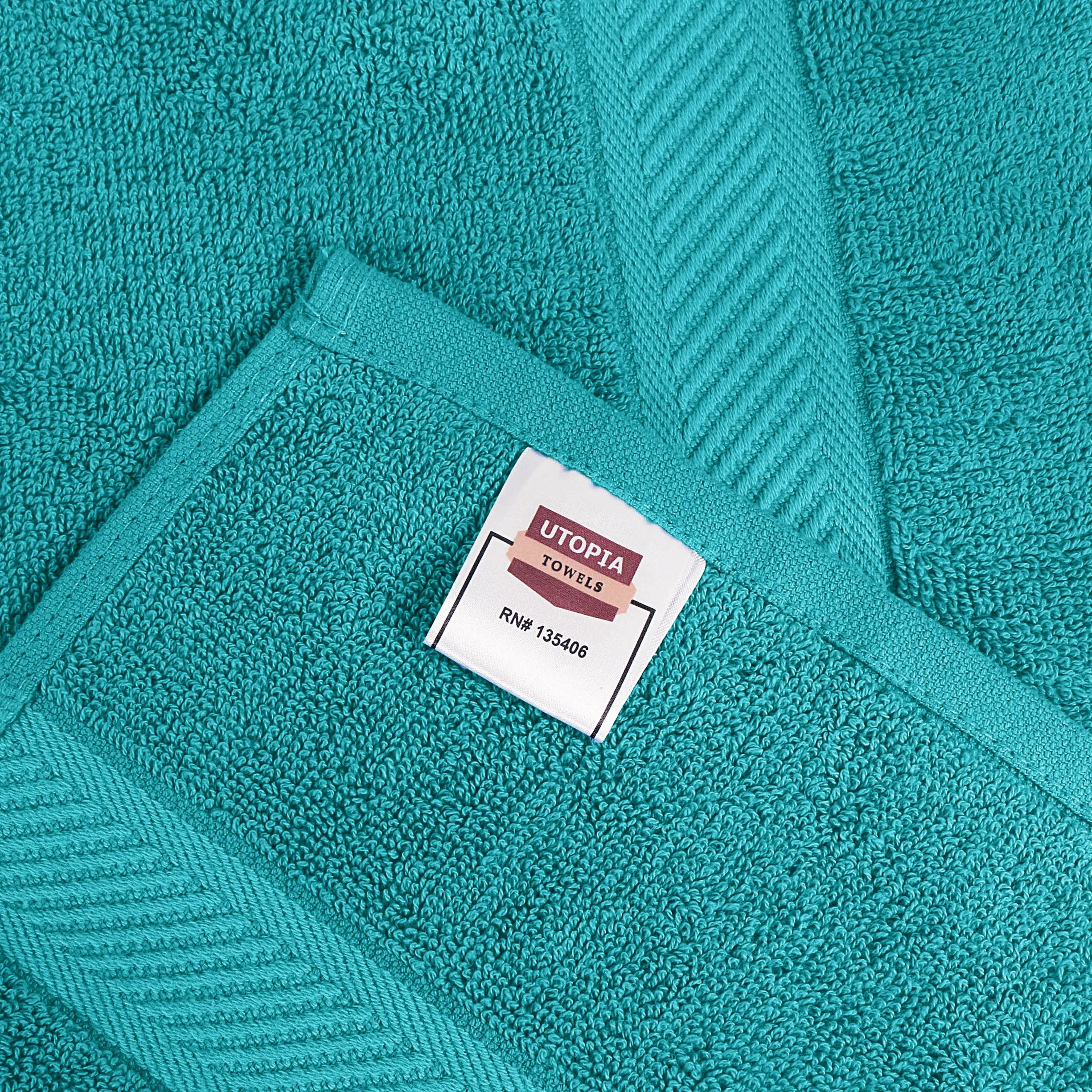 Utopia Towels - 6-częściowy zestaw średnich ręczników kąpielowych, 100% bawełna (60 x 120 CM), lekkie i bardzo chłonne ręczniki, odpowiednie do hoteli, spa i łazienek (Turkusowy)