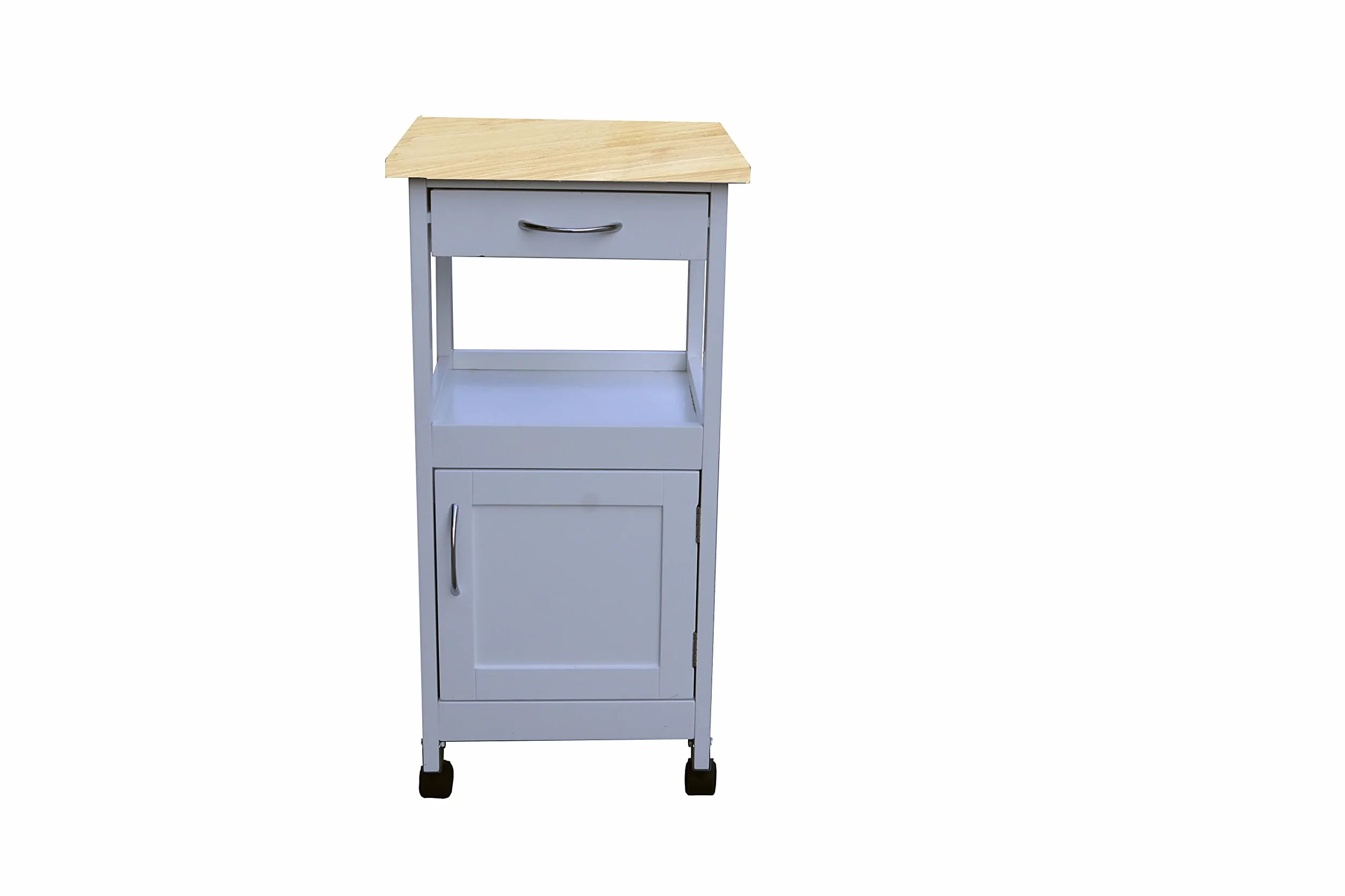 Kit Closet Wózek kuchenny z 1 drzwiami i 1 szufladą, drewno/biały, 37 x 37 x 76