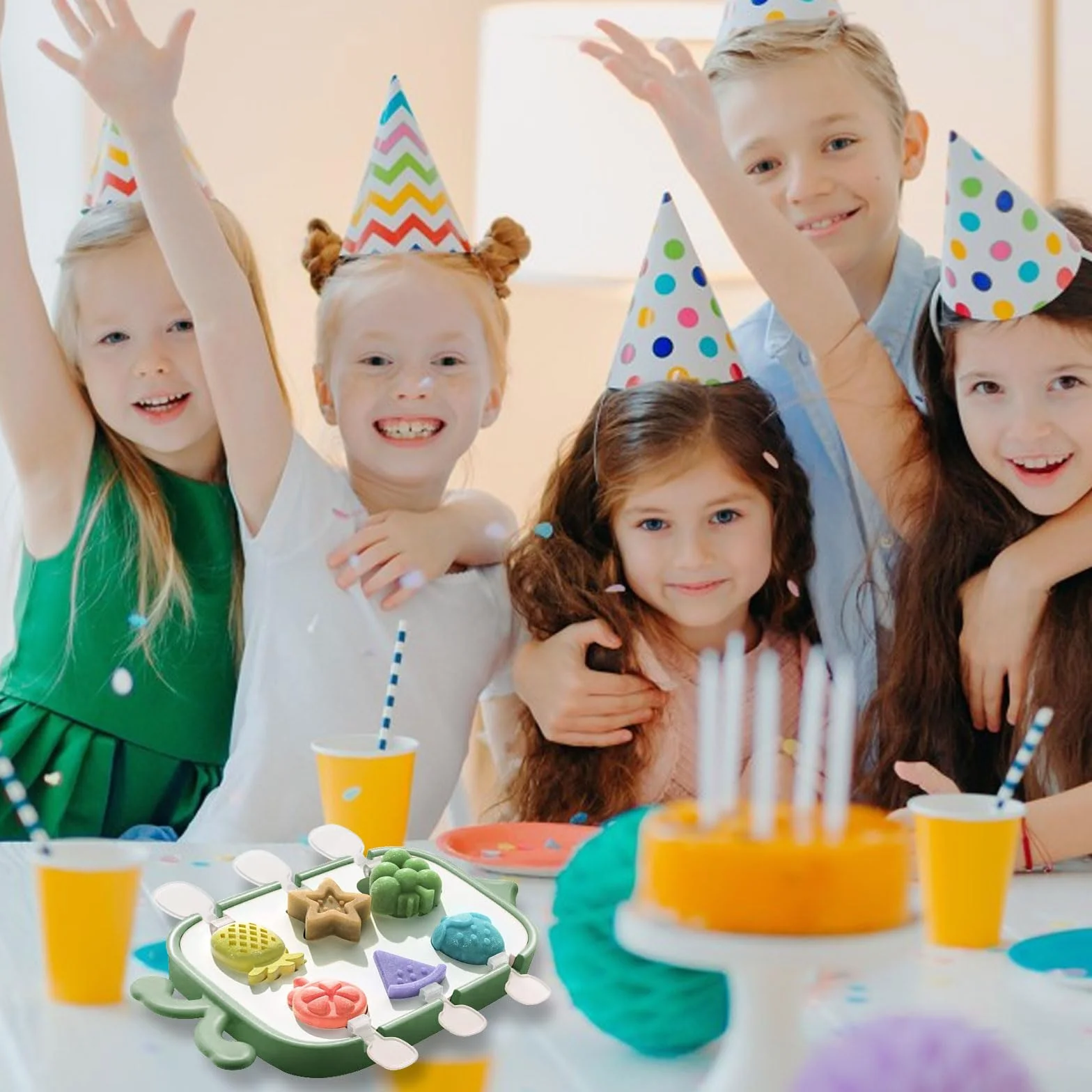 Formy do lodów na patyku z patyczkami, 6 sztuk, mini foremki do lodów, silikonowe, wielokrotnego użytku, urocza forma do lodów, łatwe uwalnianie