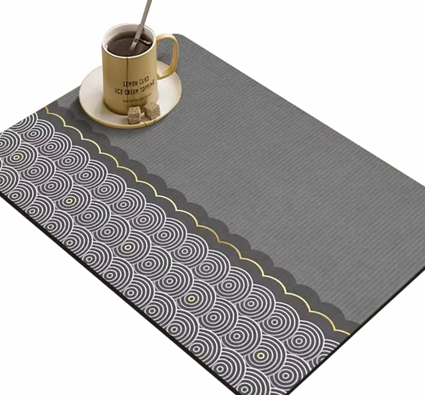 Bardzo duża mata do suszenia naczyń, antypoślizgowy spód gumowy, nowoczesna tekstura, minimalistyczny design, wielofunkcyjna mata ociekowa, 80 x 120 cm, idealna do każdej kuchni