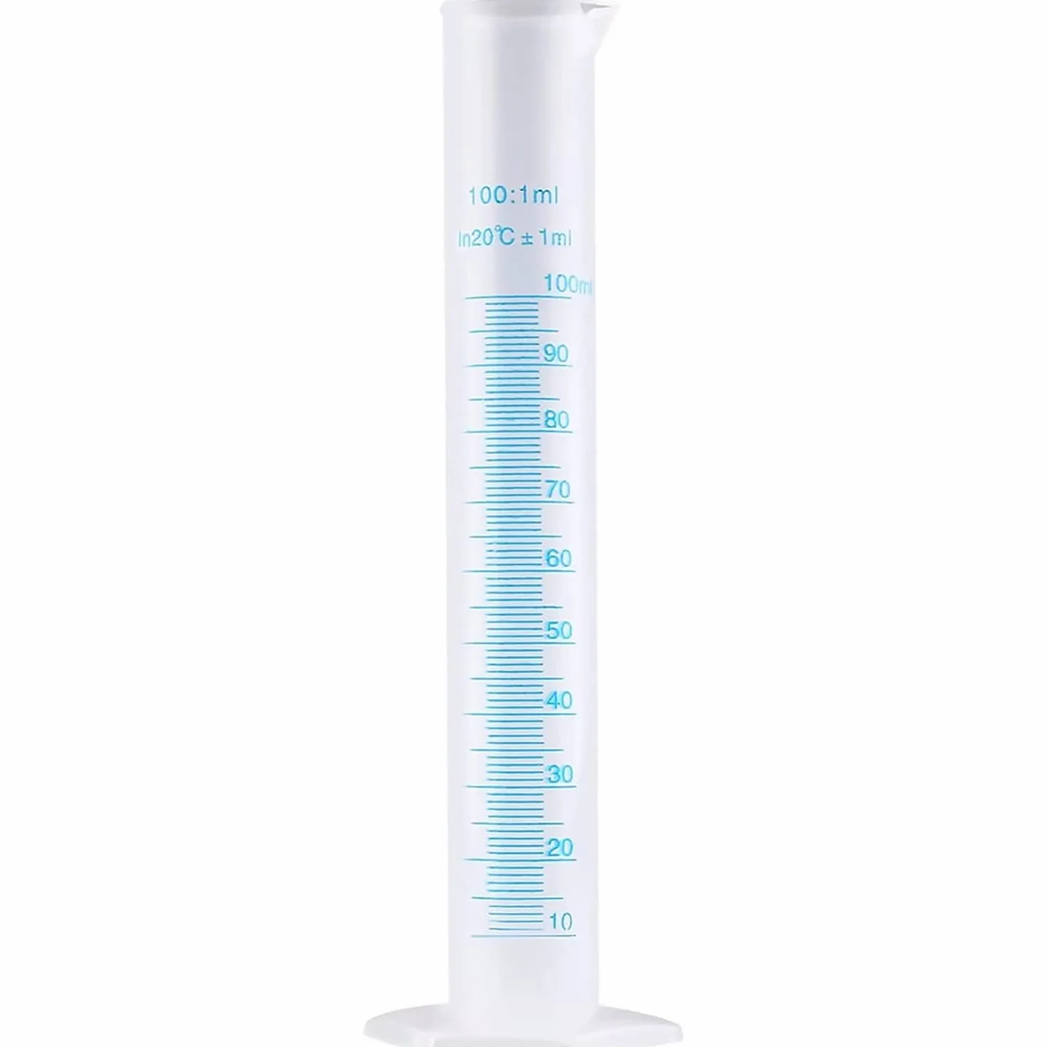 LATRAT Cylinder pomiarowy z tworzywa sztucznego, przezroczysty, 100 ml, tworzywo sztuczne (100 ml)
