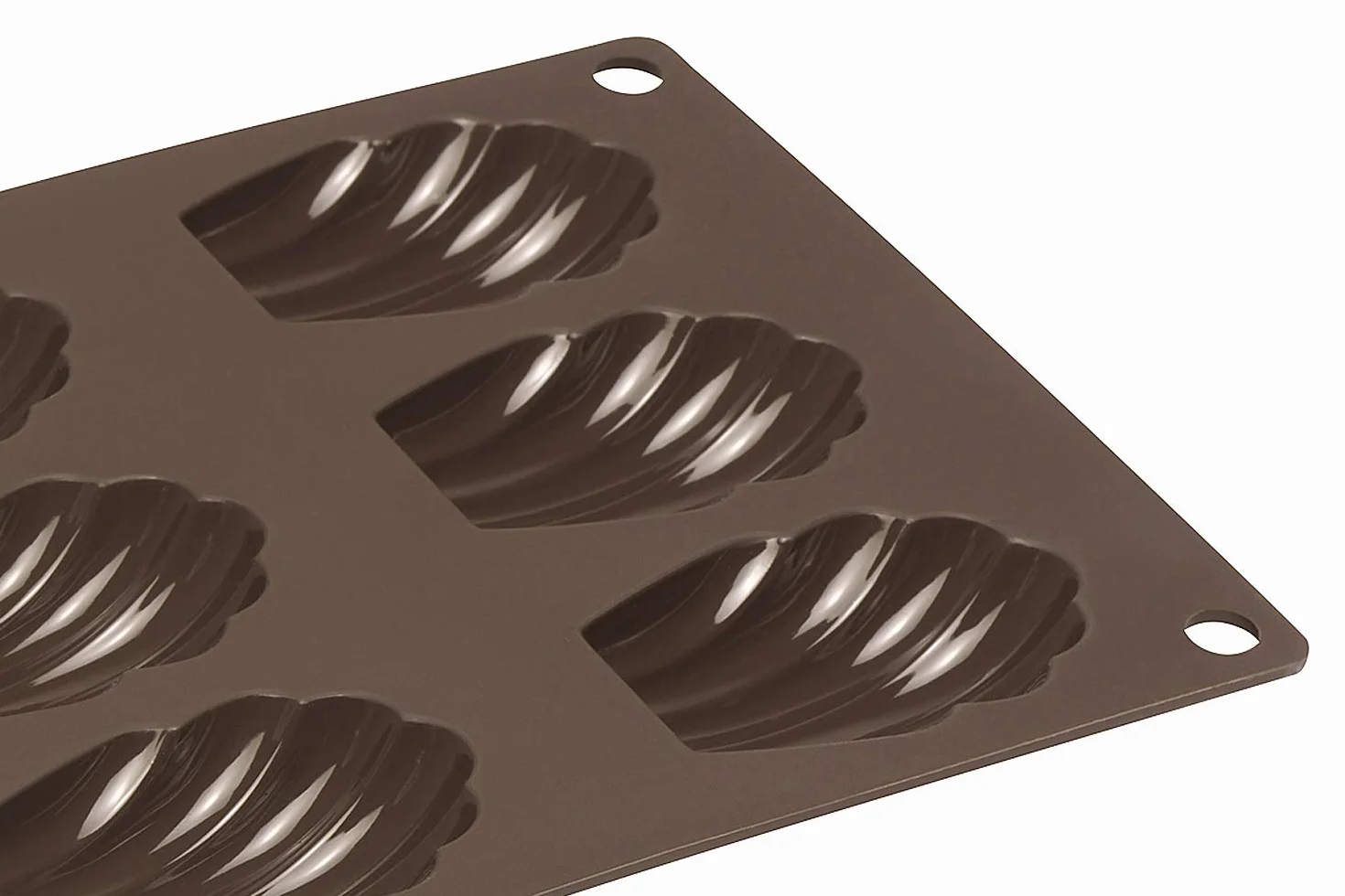 Lurch 85025 FlexiForm Madeleine 9-rzędowa (6 x 4 cm) wykonana w 100% z silikonu platynowego niezawierającego BPA, brązowa