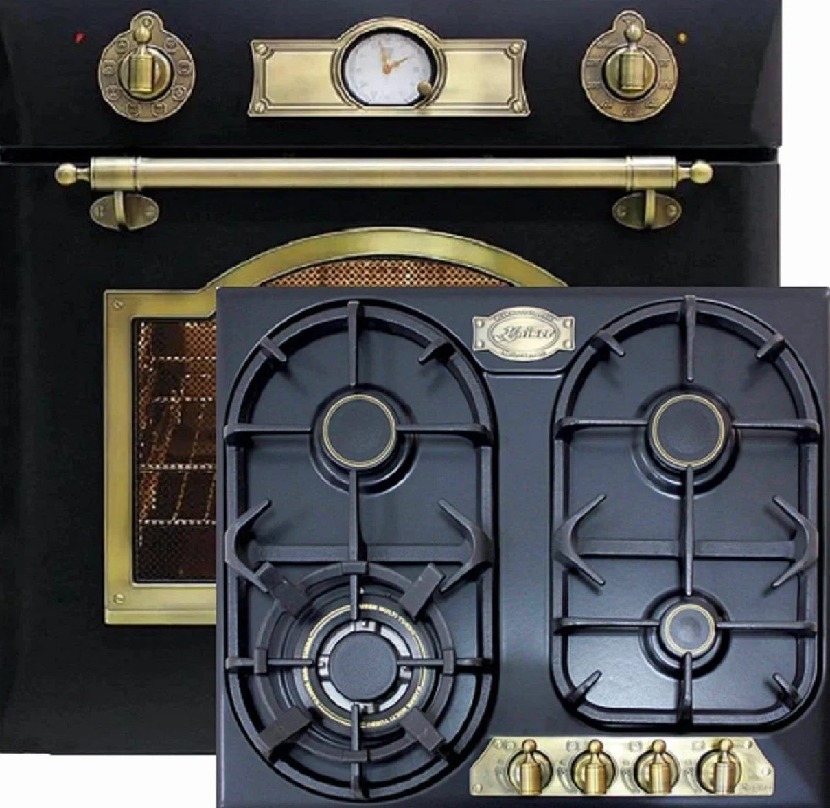 Kaiser Zestaw piekarników EG 6345 Em+KG 6325 Em, piekarnik gazowy do zabudowy 67 l + retro kuchenka gazowa, 60 cm