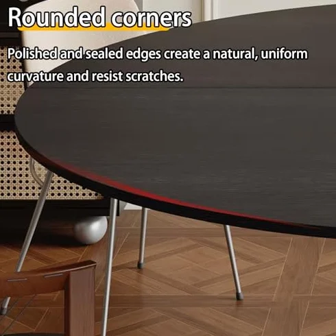 Lar Okrągły składany blat stołu 119-218 cm regulowany drewniany blat stołu składany zamiennik przenośny stół do tymczasowego użytku (180 cm)