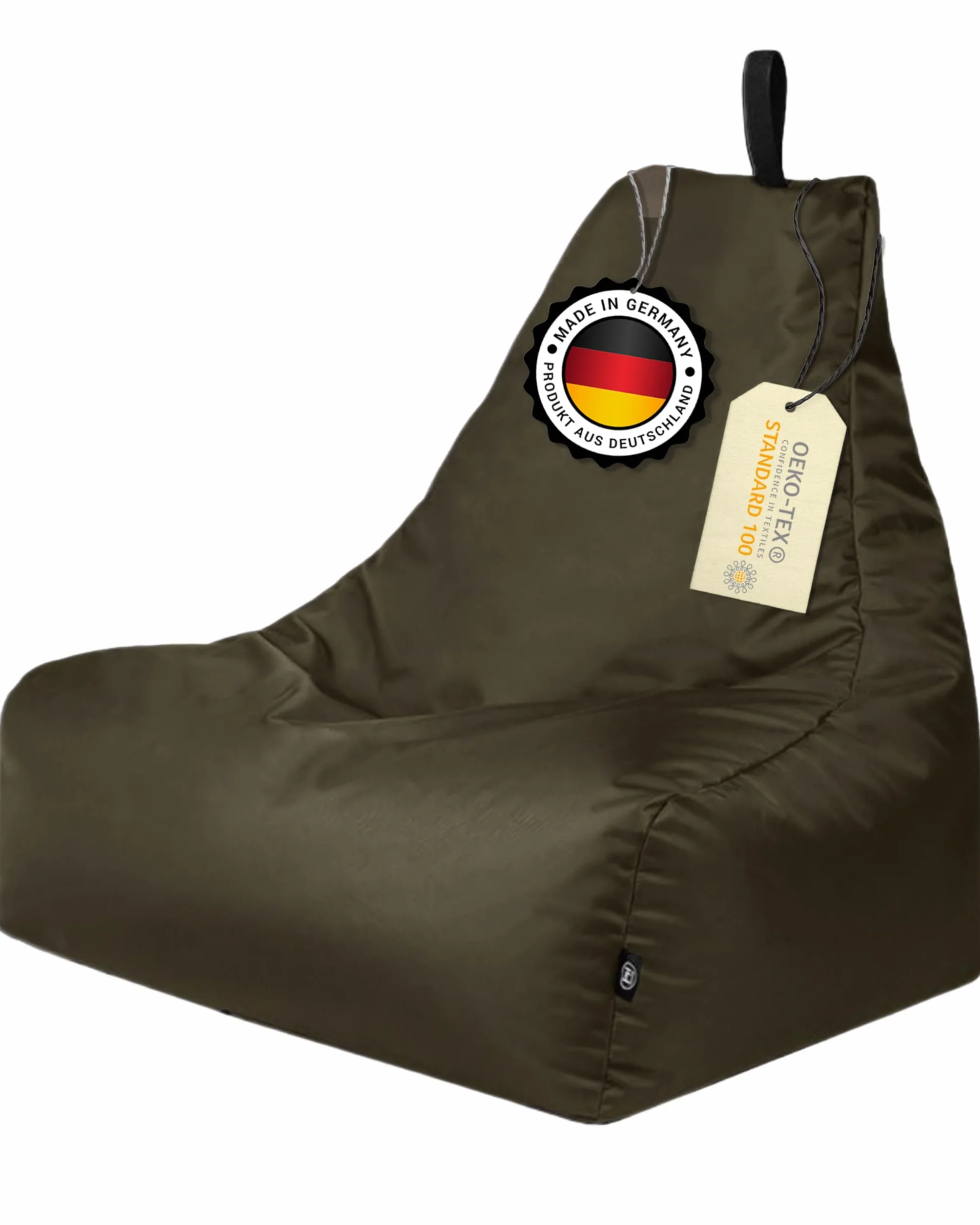 PATCH HOME Patchhome Lounge fotel XXL dla graczy, worek do siedzenia i relaksu, nadaje się do użytku wewnątrz i na zewnątrz, fabrycznie wypełniony, rozmiar XXL, khaki, w 2 rozmiarach i 25 kolorach