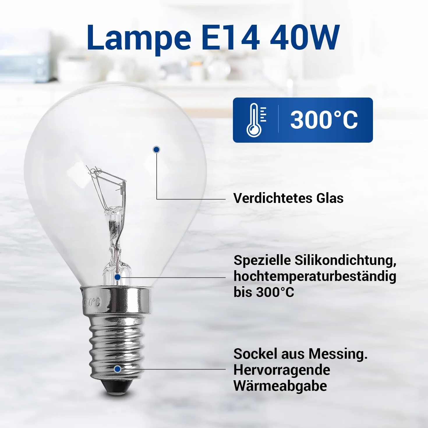 Żarówka E14 40W 230V 300°C do piekarnika Bosch Siemens Neff
