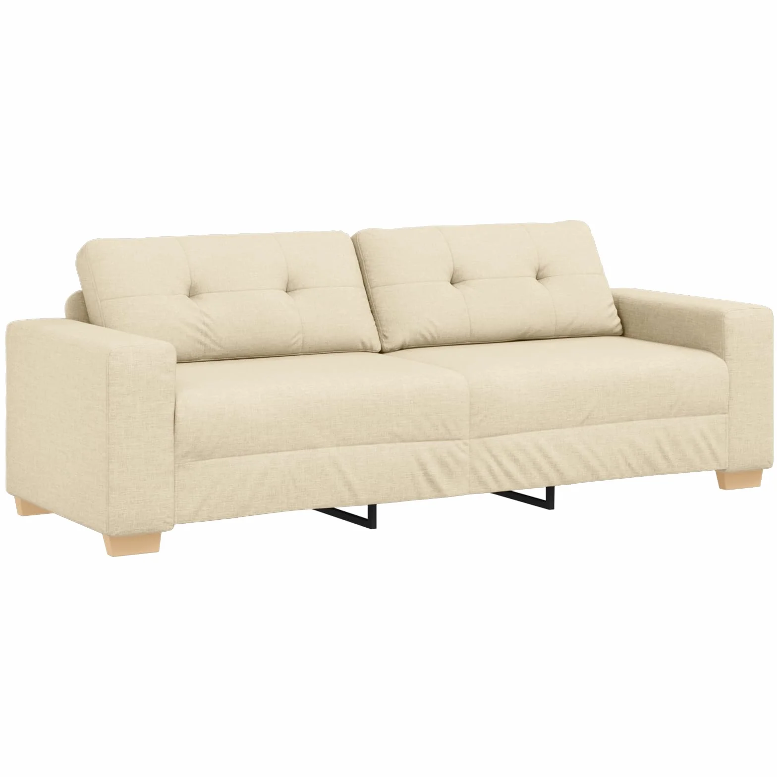 Nowoczesny 3-częściowy zestaw sofy w kolorze kremowym z poduszkami, ergonomiczny zestaw do salonu do wygodnego kącika do czytania, odporny na plamy i trwały, stylowy design dla eleganckiego
