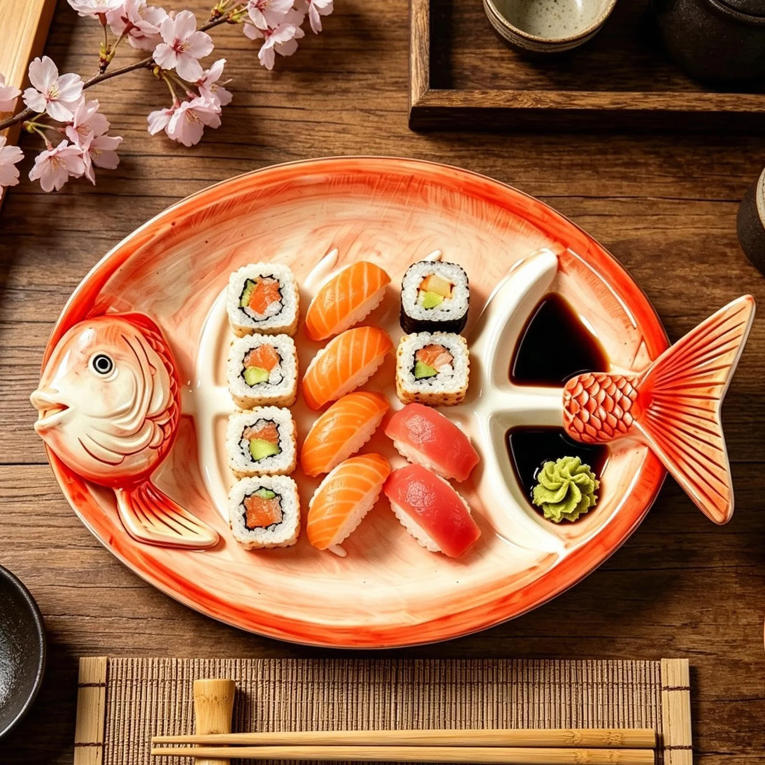Ceramiczne naczynia do sushi, ręcznie malowana zastawa stołowa w kształcie ryby, talerze deserowe na pierogi, przekąski, przystawki, owoce, przyjęcie urodzinowe, festiwal, kolacja, do użytku domowego
