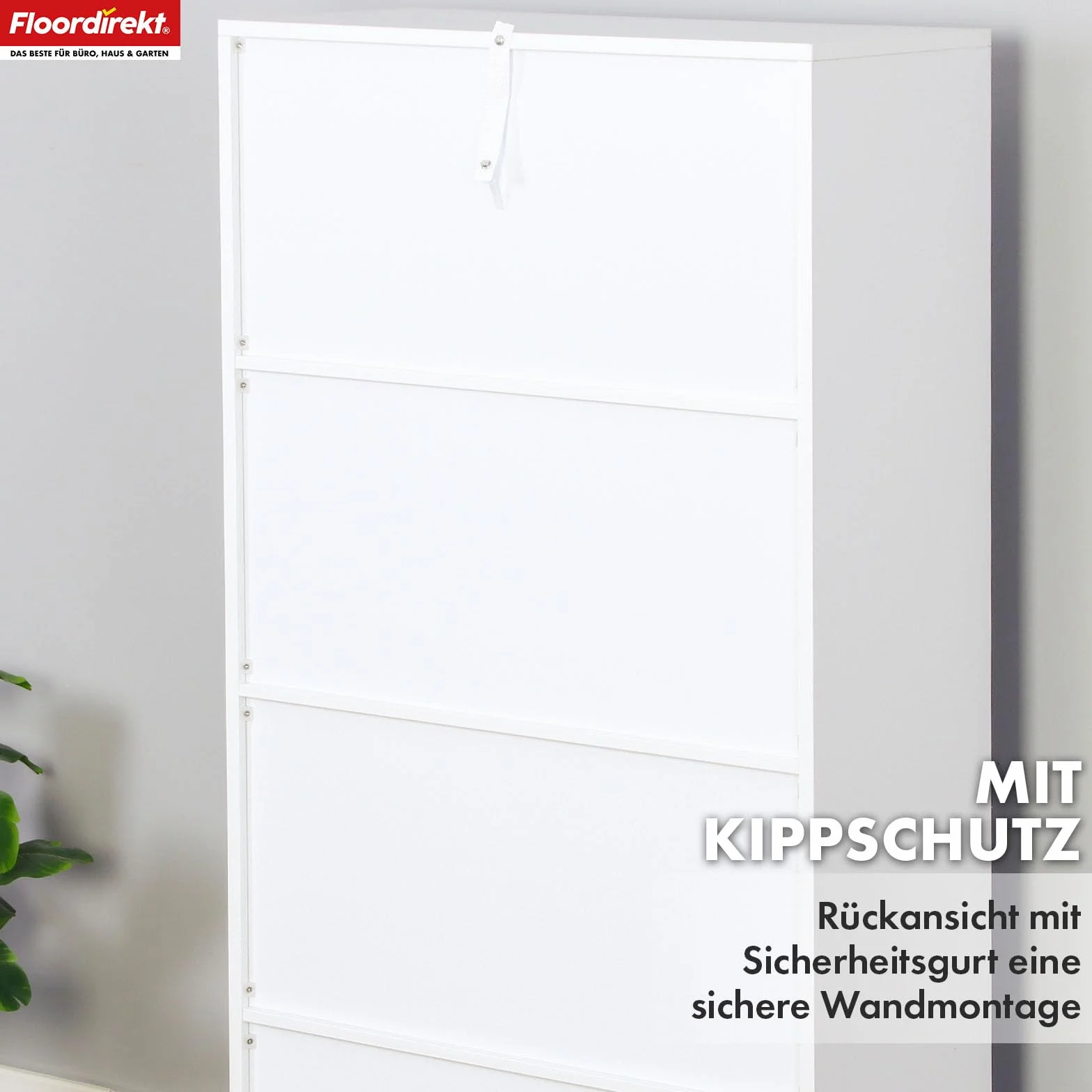 Floordirekt Regał na książki, biały z 8 półkami, regał w kształcie kostki, 30 x 65,5 szer. x 129,5 wys. cm, ścianka działowa do pokoju dziecięcego, salonu, biura i sypialni (Arkansas)