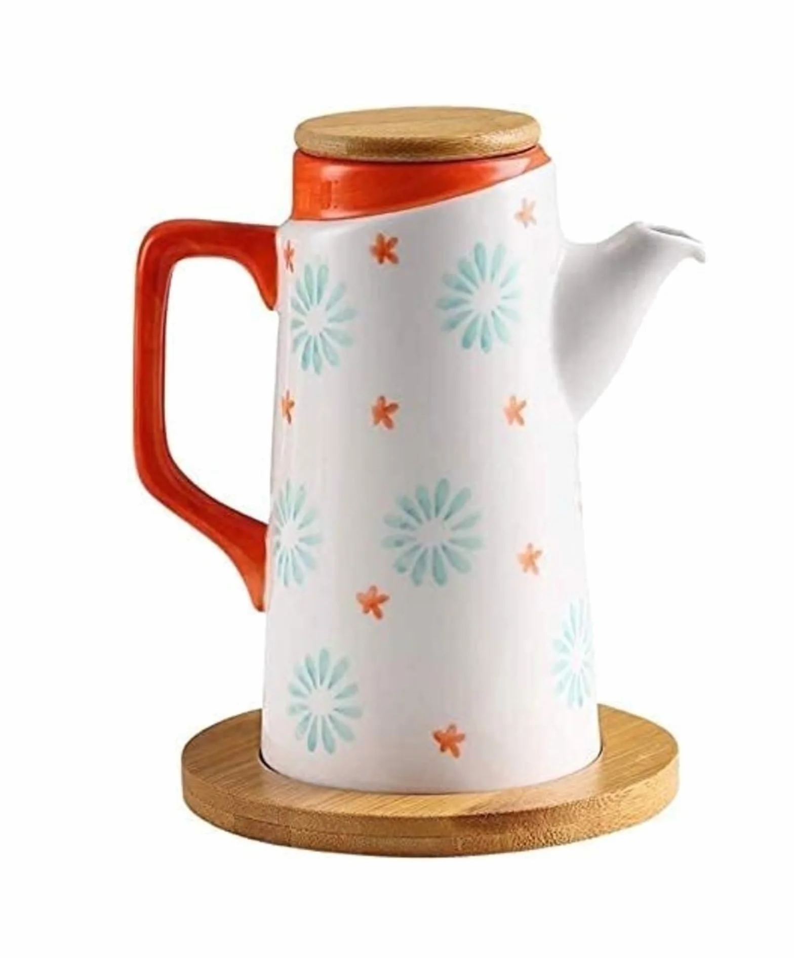 Dozownik oleju i octu Dozownik oleju i octu, 500ML butelka octu olej ceramiczny butelka na sos sojowy garnek kuchnia pyłoszczelna drewniana pokrywa butelki Gotowanie