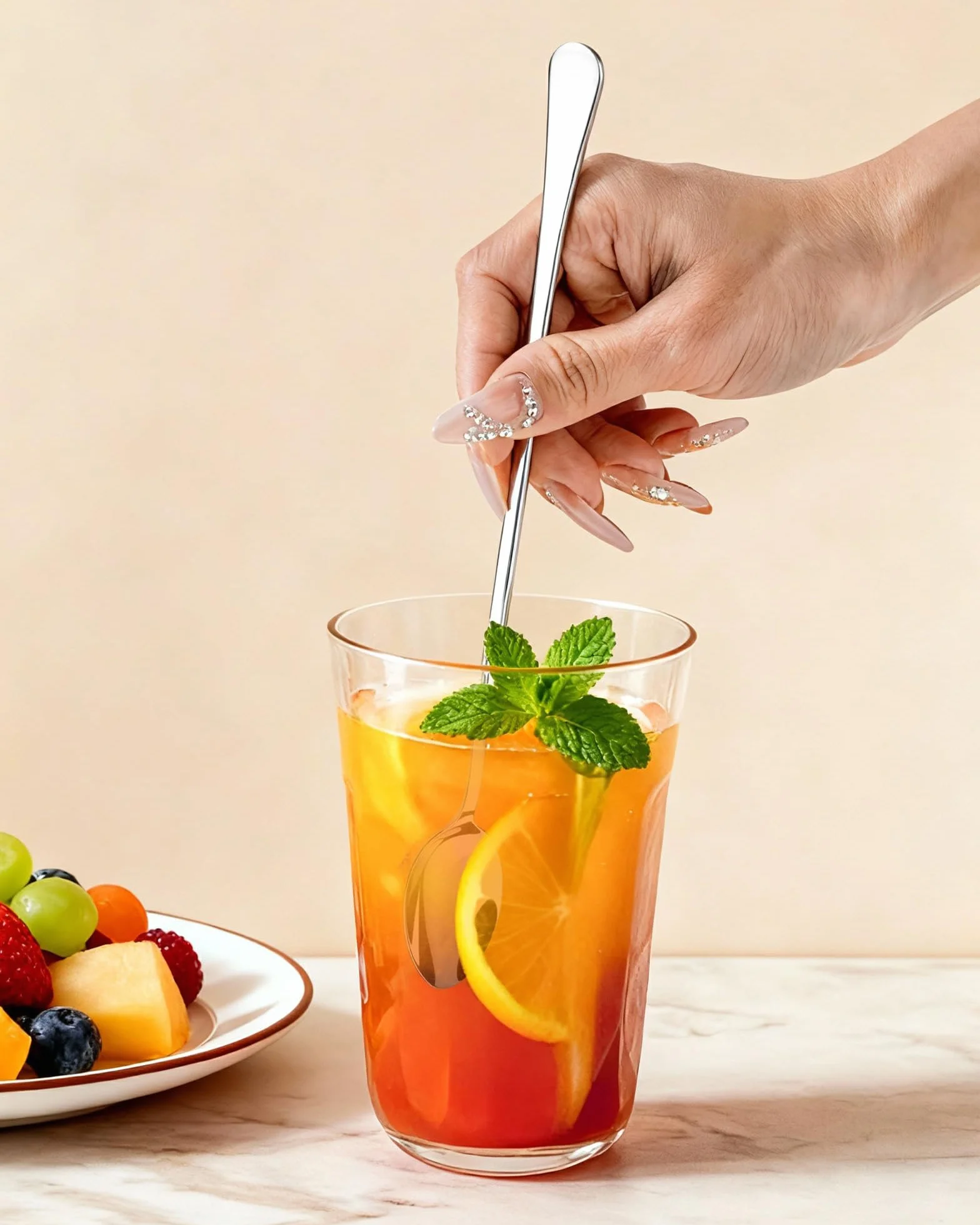 Łyżeczki do Kawy z Długą Rączką 12 Sztuk,19 cm Zestaw Łyżeczek ze Stali Nierdzewnej, Lustrzane Polerowane i Zmywalne w Zmywarce Łyżki do Latte Macchiato dla Kawiarni Domu Restauracji i Hoteli
