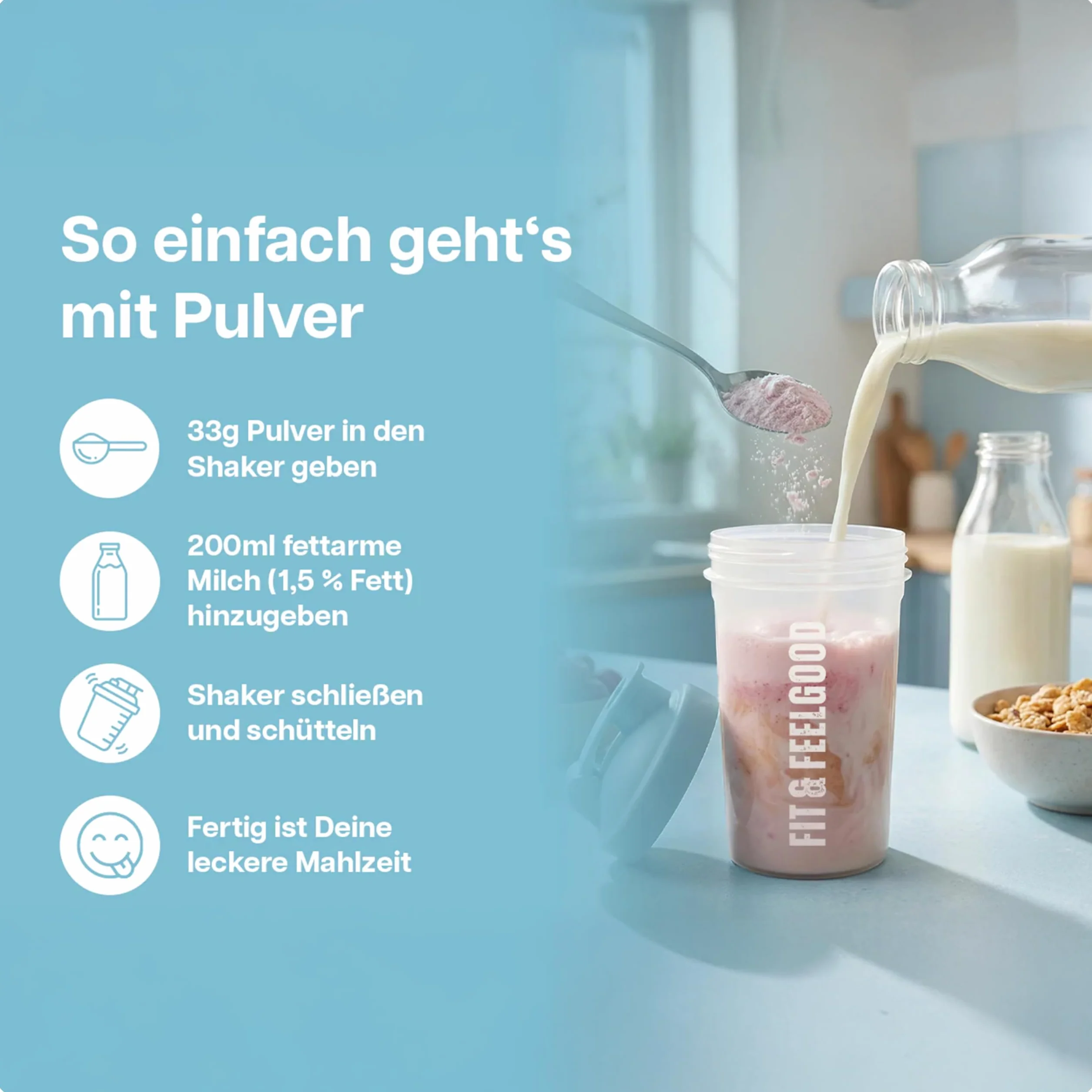 Layenberger Fit+Feelgood Shaker Berry 400 ml, z wyjmowanym sitkiem, nadaje się do mycia w zmywarce