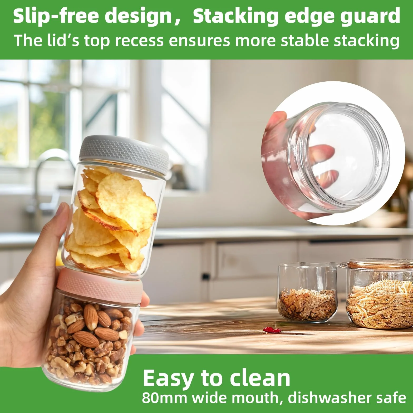 Zestaw 6 słoików szklanych 300-500ml z zakrętką do Overnight Oats i sałatek