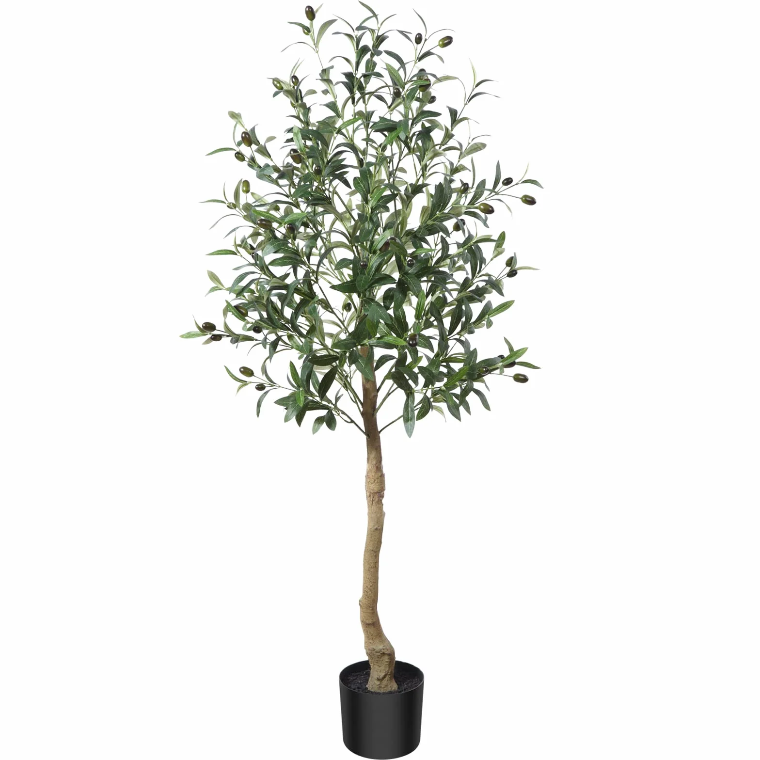 CROSOFMI Drzewo Oliwne Sztuczne 120 cm Duże Wysokie Sztuczne Rośliny z Jedwabiu Oliwnego Wewnątrz w Doniczkach Sztuczna Tropikalna Duża Sztuczna Roślina Odpowiednia do Domowego(1 Pack)