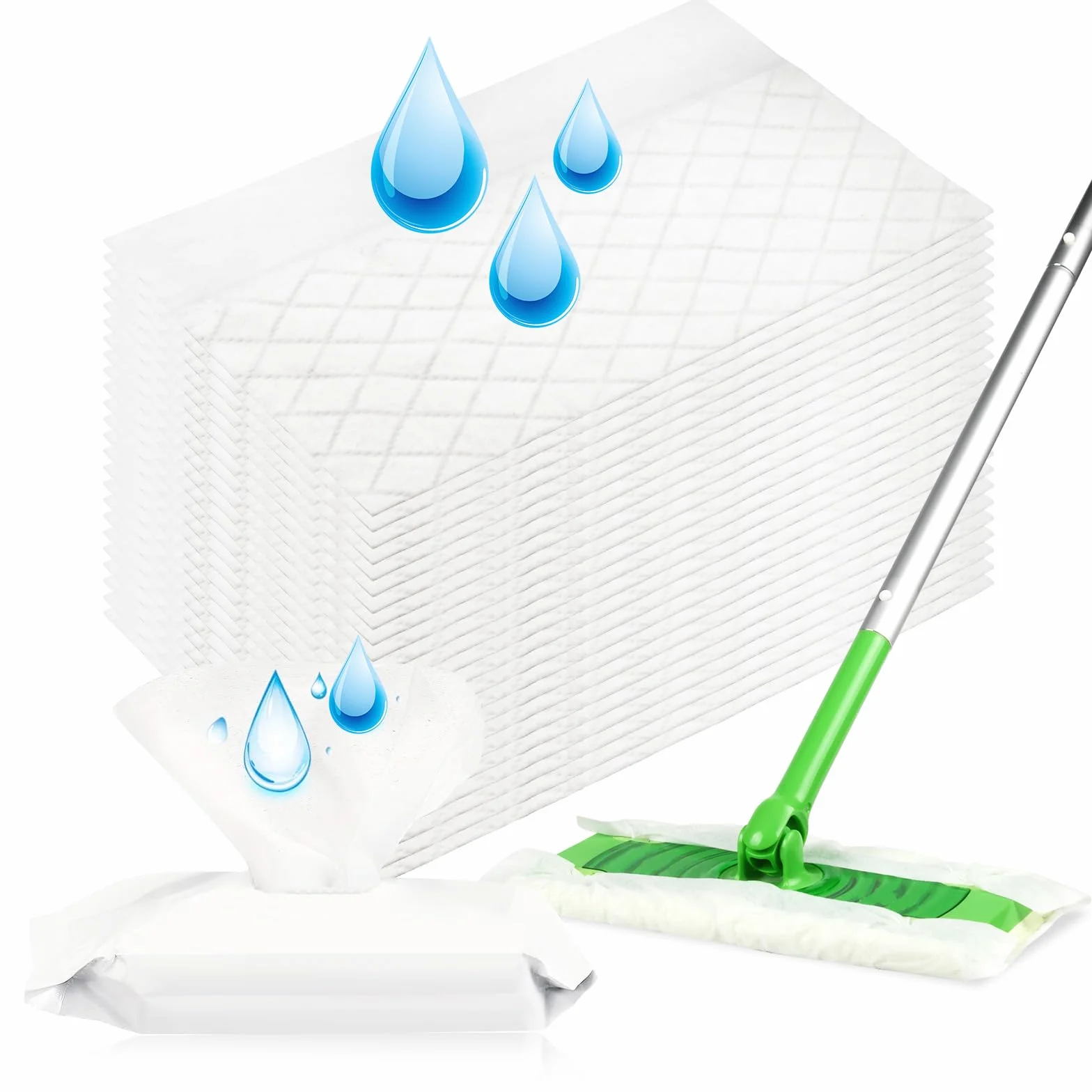 Bezzapachowe, ulepszone wkłady do mopa Swiffer Sweeper, jednoczęściowe czyszczenie jednego pokoju, mokre ściereczki do mopa do wkładu Swiffer Wet Pads