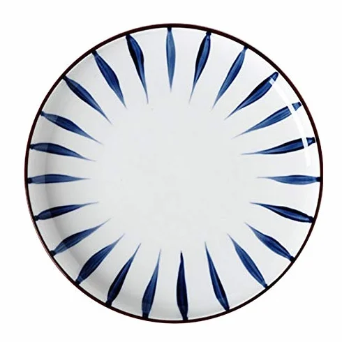 Talerze obiadowe ceramiczna zastawa stołowa, kreatywna siatka czerwony talerz spersonalizowana zastawa stołowa naczynie ceramiczne śniadanie talerz na stek odporny na zarysowania (niebieskie