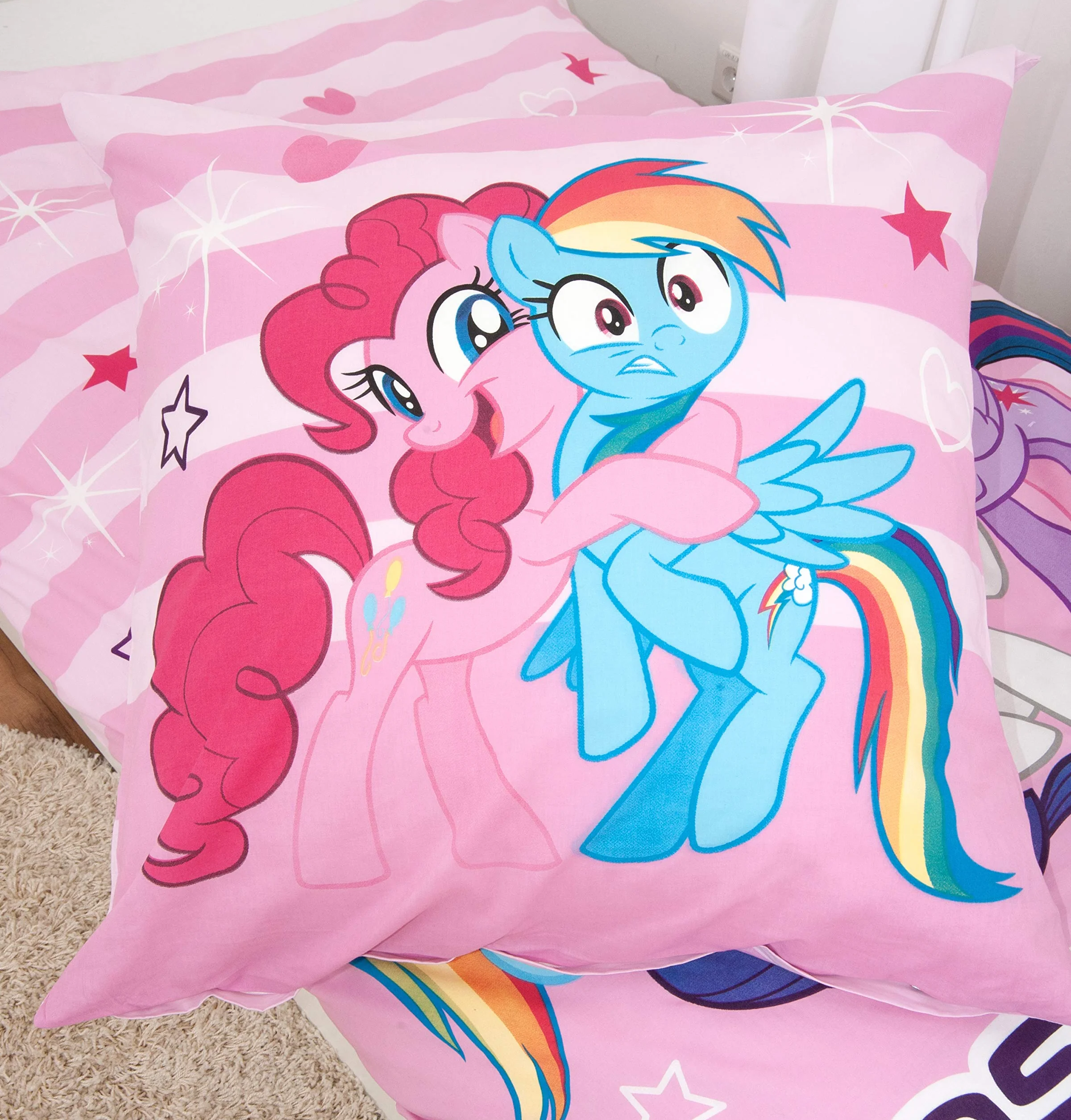 Herding Pościel My little Pony "Best Friends", poszewka na poduszkę 80 x 80 cm, poszwa na kołdrę 135 x 200 cm, Renforce, z markowym zamkiem błyskawicznym