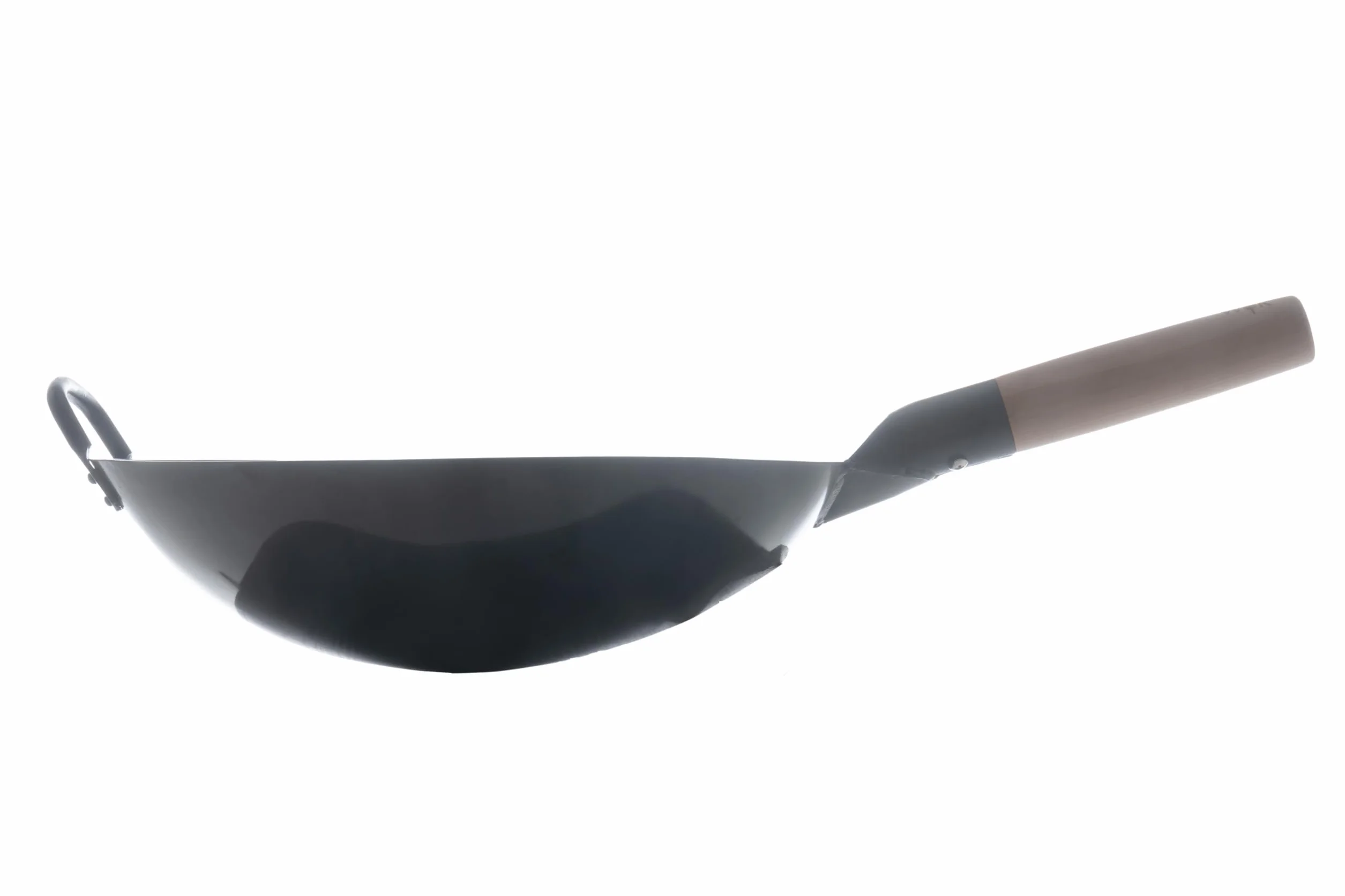 Craft Wok Black13 wstępnie sezonowany ręcznie młotkowany wok ze stali węglowej z drewnianym i stalowym uchwytem pomocniczym (33 cm, okrągłe dno)