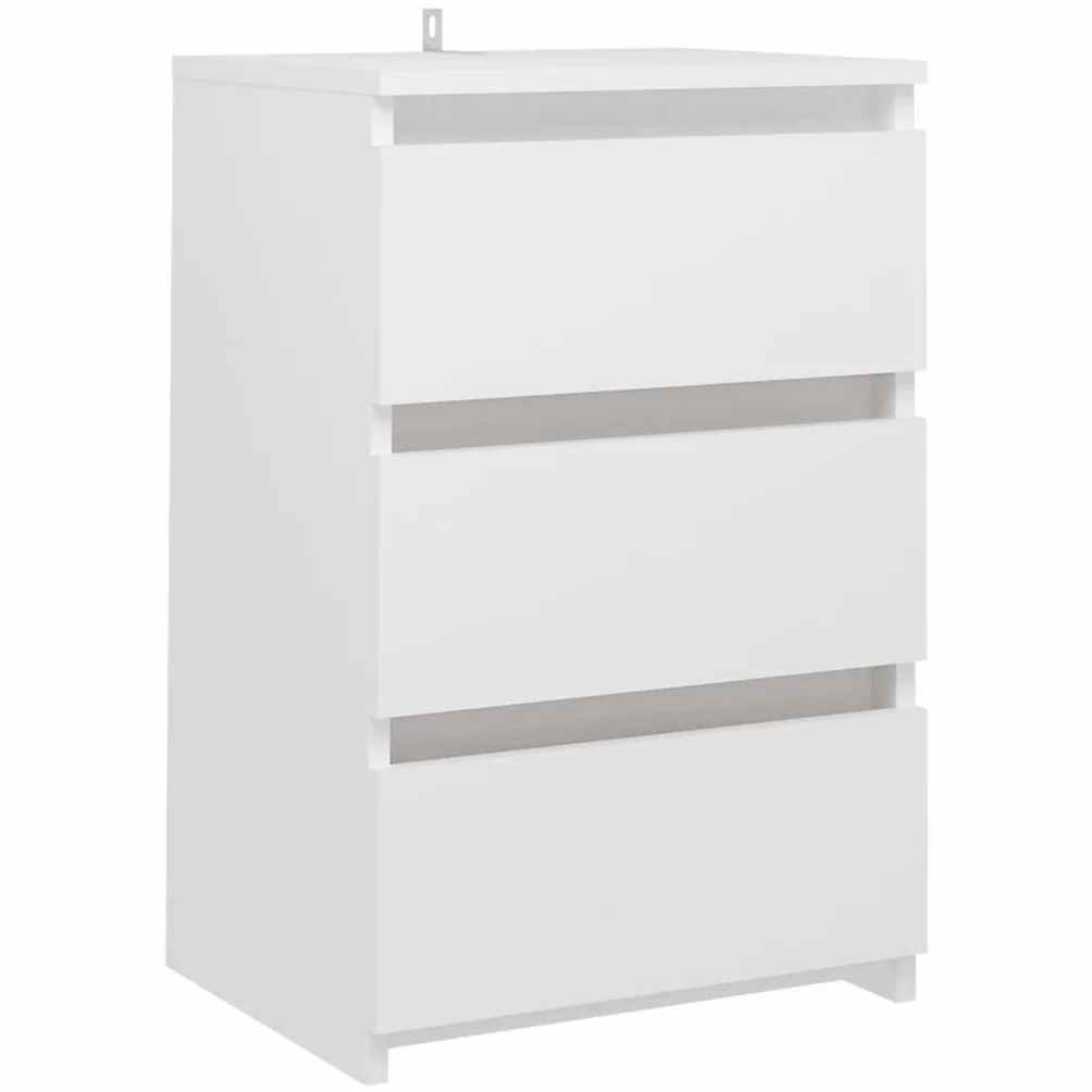 vidaXL Szafka nocna, biała, 40x35x62,5 cm, materiał drewnopochodny