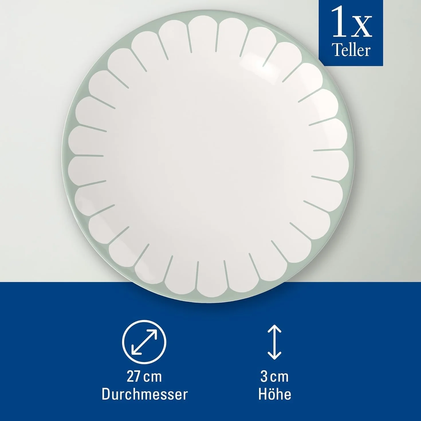 Villeroy & Boch - Fleur vert talerz płaski zielony, nadaje się do zmywarki i mikrofalówki, talerz do dań głównych, duży talerz, naczynie ceramiczne do sztaplowania, porcelana Premium