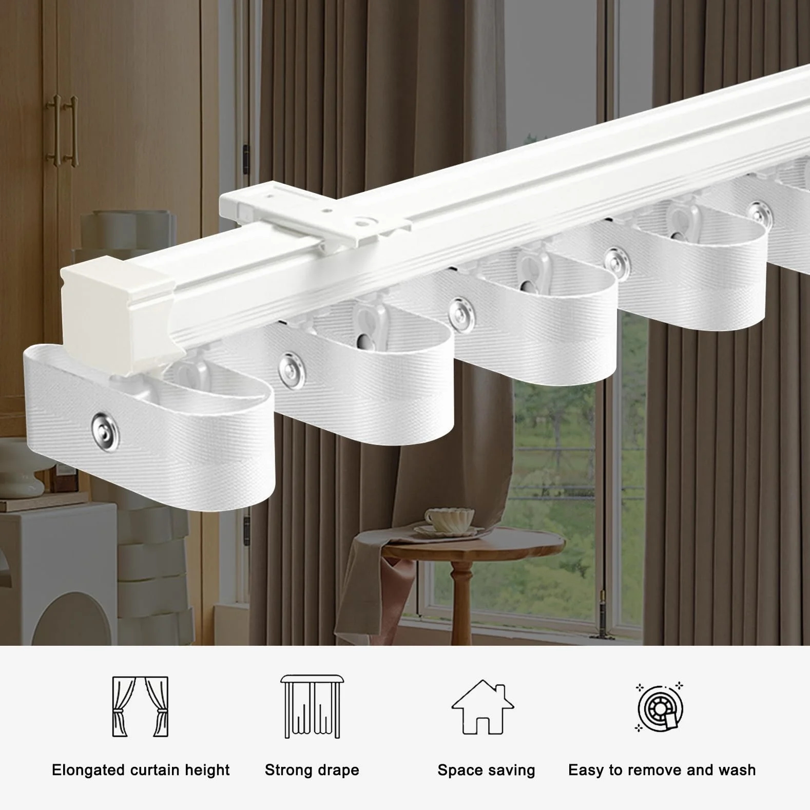 Wytrzymała szyna górska ze stopu aluminium z falą wodną – prosty system szyn do pojedynczego otwarcia gór, 7,6 cm, cichy serpentynowy design, akcesoria do przygód na świeżym powietrzu