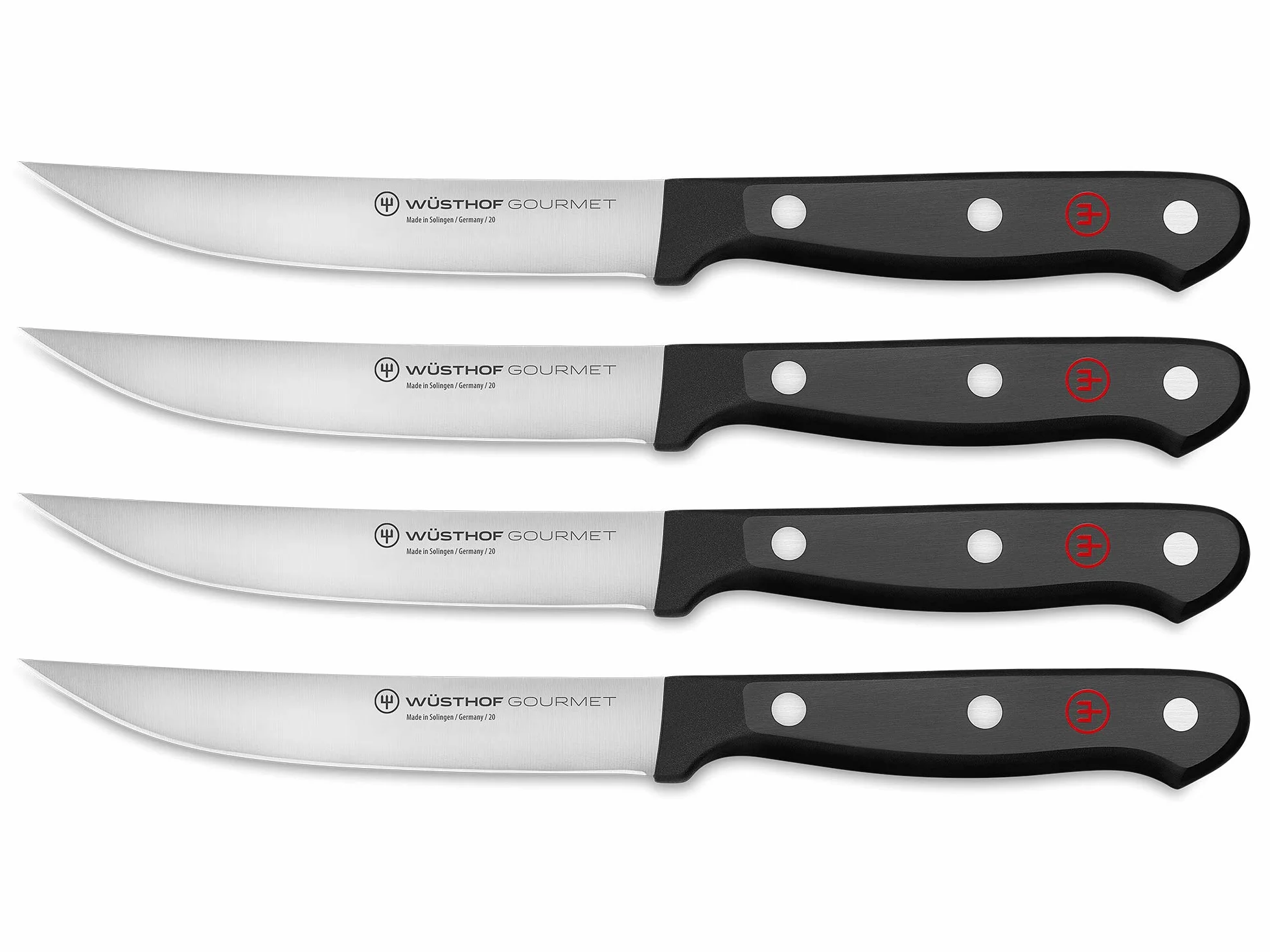 WÜSTHOF Gourmet zestaw noży do steków z 4 nożami, czerwony