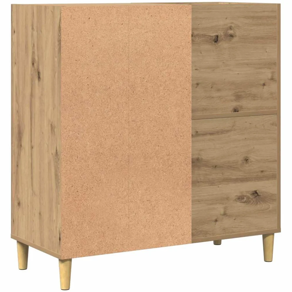 Szafa panelowa, dąb Artisan, 84,5 x 38 x 89 cm, z materiału drewnopochodnego, szafka do przechowywania 200 płyt winylowych LP, ze stabilną płytą górną i drewnianymi nogami