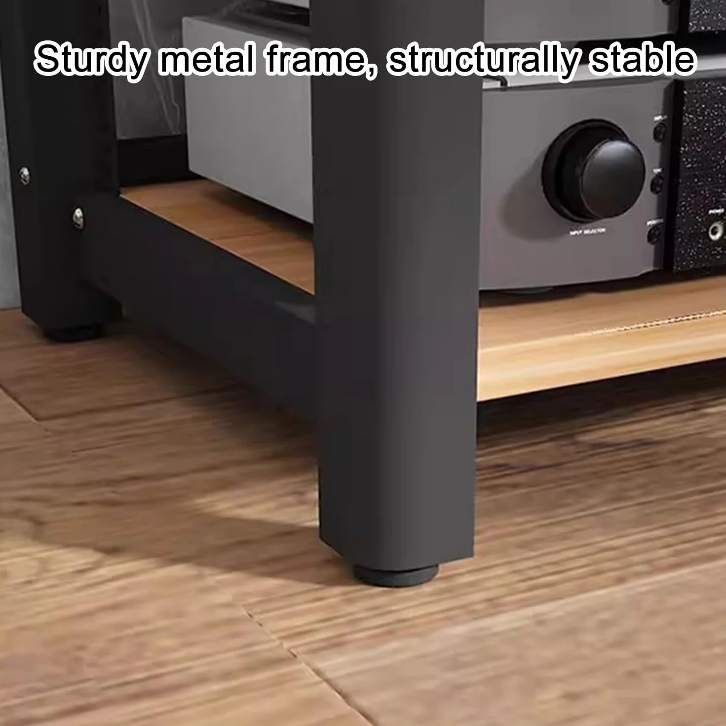 Szafka audio HiFi Rack, 2/3-poziomowe półki stereo z regulowanymi półkami, stojak pod telewizor/półka pod sprzęt audiowizualny, przechowywanie nośników multimedialnych na gramofony, wzmacniacze,