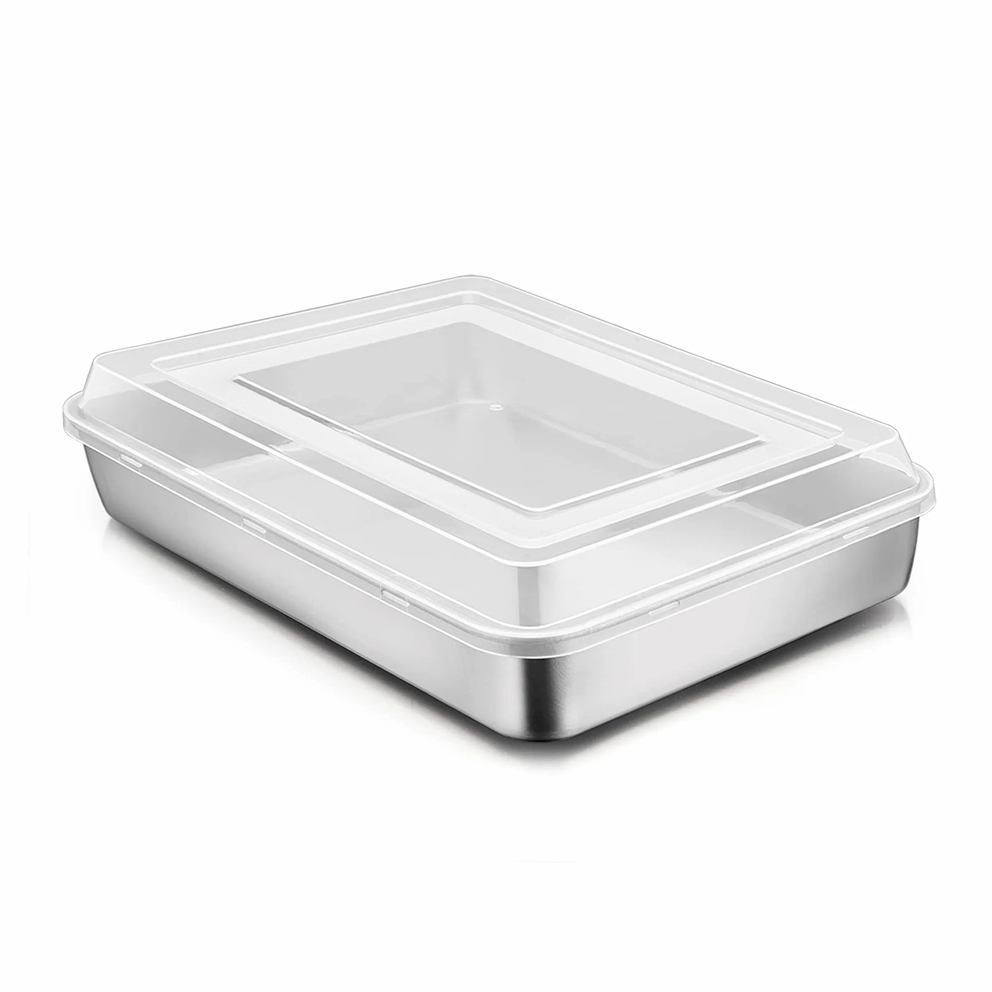 Baking Pan z pokrywą, Joyfair Stal nierdzewna Cake Pan Baking Set, 23.8x17.8x5cm, prostokątny Baking Pan dla Baking Roasting Storing, Perfect for Cake/Brownie/Lasagne