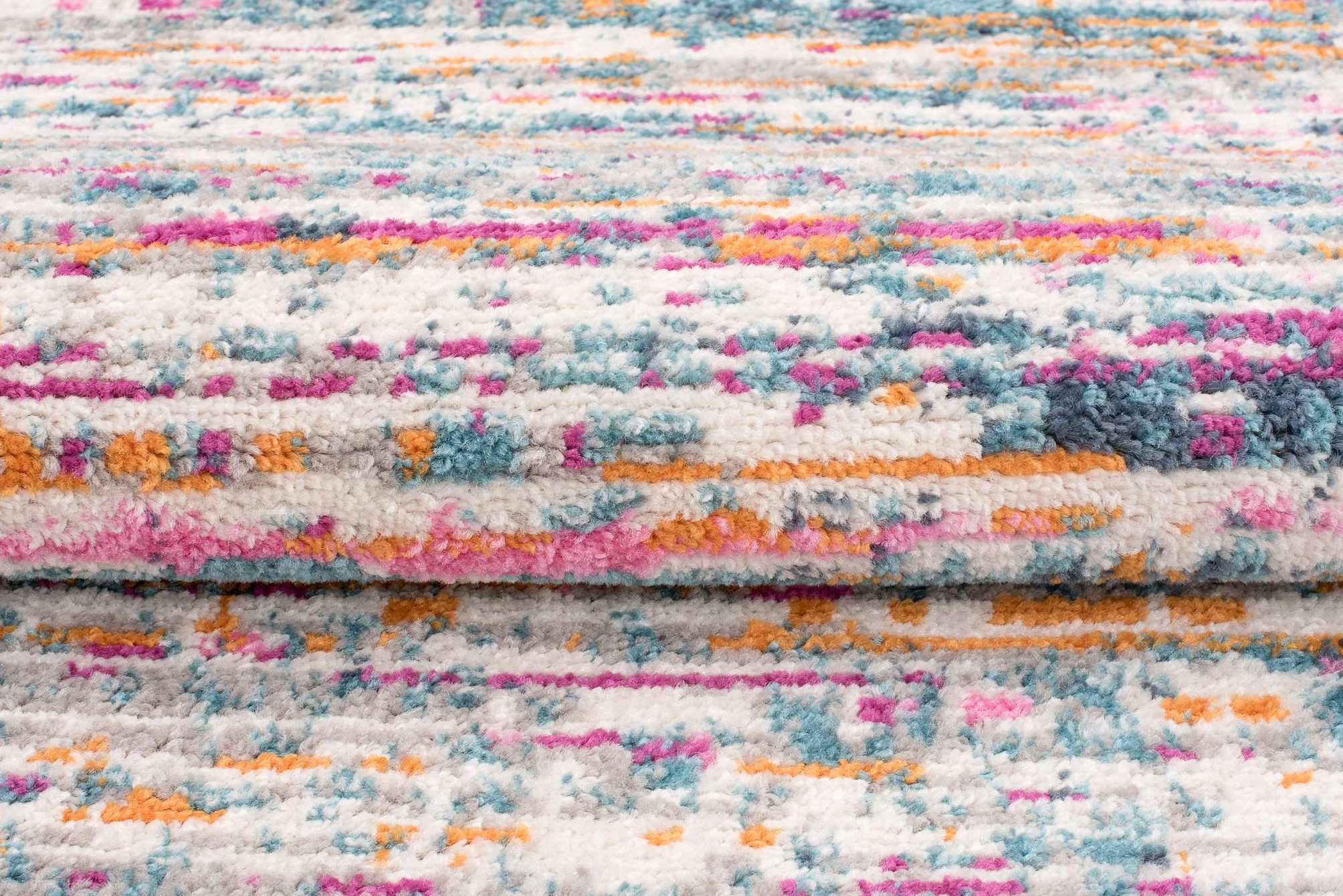 Tapiso Lazur dywan z krótkim włosiem, nowoczesny design, szary, niebieski, kremowy, pomarańczowy, różowy, rozmazywany paski, melanż, do salonu, sypialni, Ökotex 120 x 170 cm