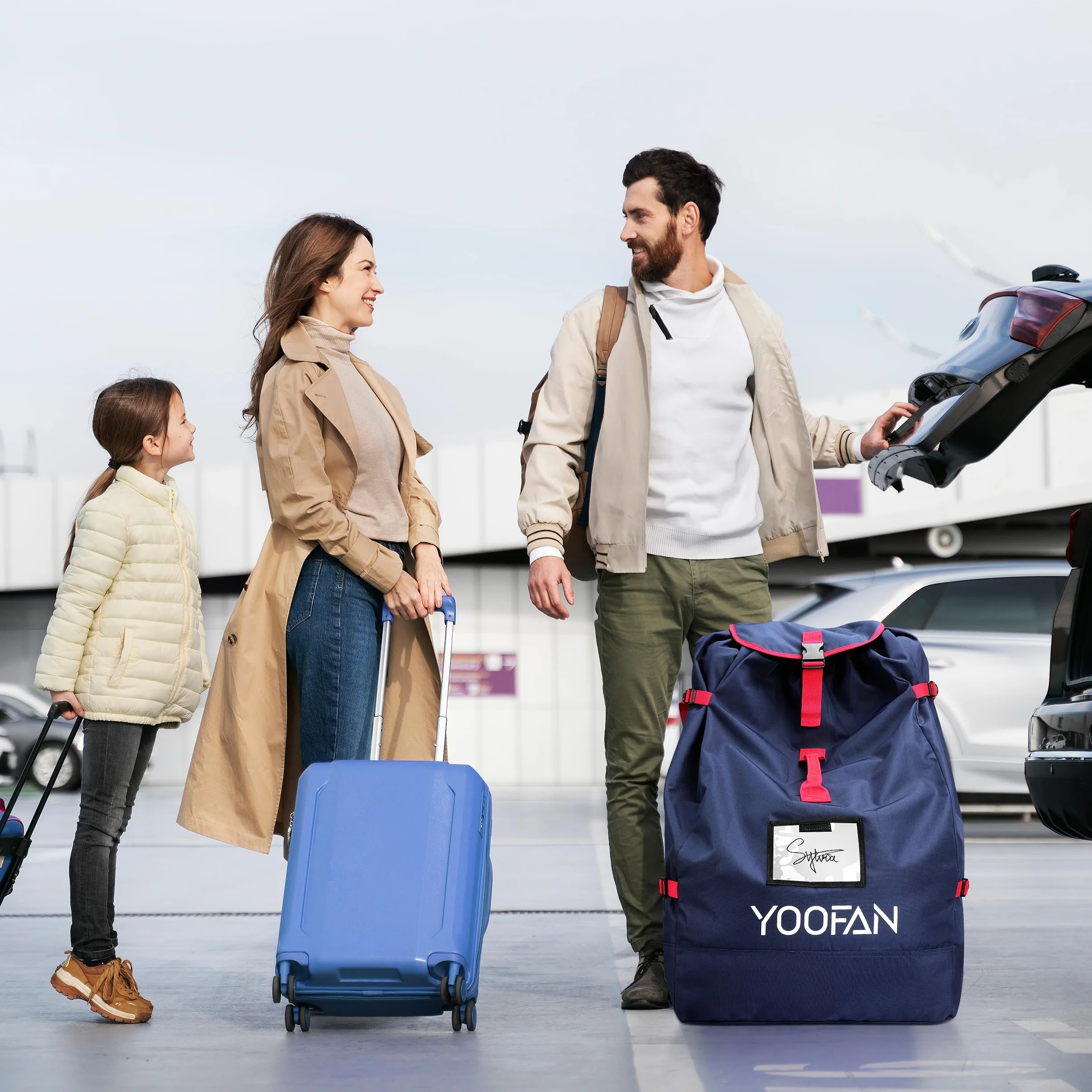 YOOFAN Torba transportowa 900D dla wózków dziecięcych niebieska