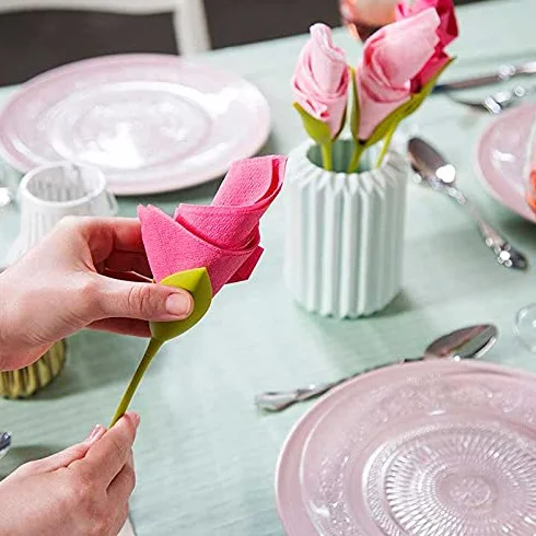 SHOP-STORY - Flower Napkin: Zestaw 4 wieszaków na ręczniki dla projektantów kwiatów
