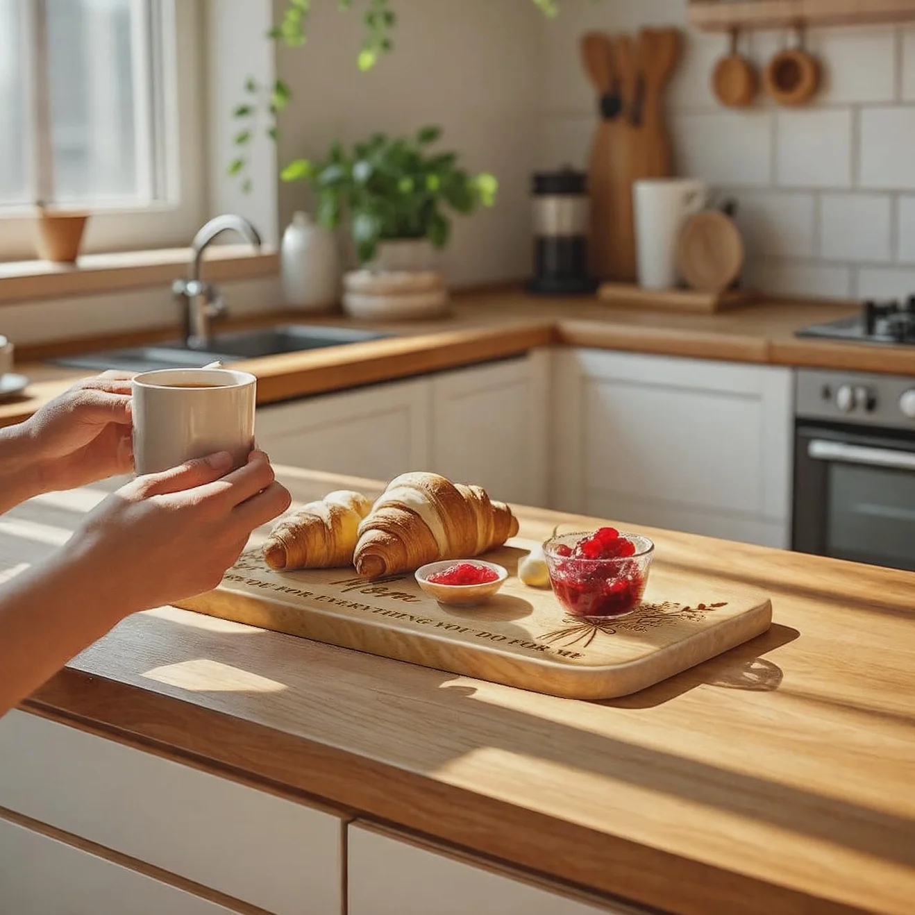 Prezent na Dzień Matki dla mamy, spersonalizowana deska śniadaniowa z drewna z podstawką, zestaw upominkowy dla mamy, prezent urodzinowy na Boże Narodzenie, Dzień Matki, dla najlepszej mamy