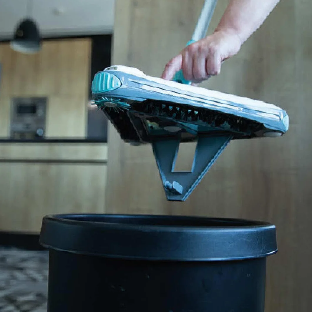 Elektryczny Mop do Podłóg - 4 Obrotowe Szczotki 360º z Pojemnikiem - Bezprzewodowa Zamiatarka z Oświetleniem LED - Składany Mop idealny do Drewna, Płytek, Laminatu i Dywanów
