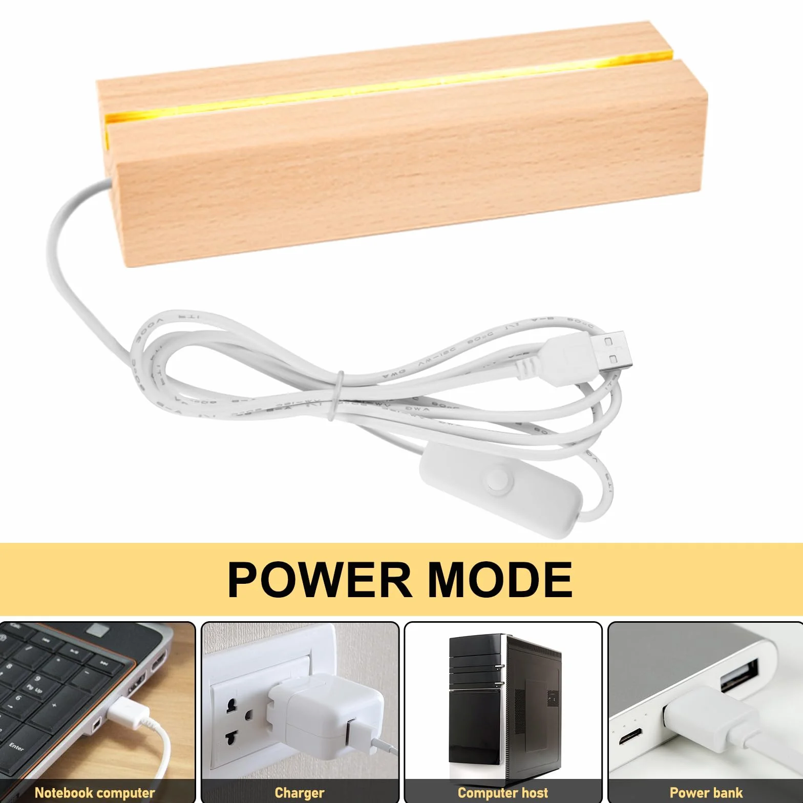 2 sztuki podstawowych diod LED, 30 cm, drewniana podstawa świetlna LED, do samodzielnego wykonania, prostokątne oświetlenie drewniane, podstawa drewniana, podświetlana podstawa LED, do samodzielnego