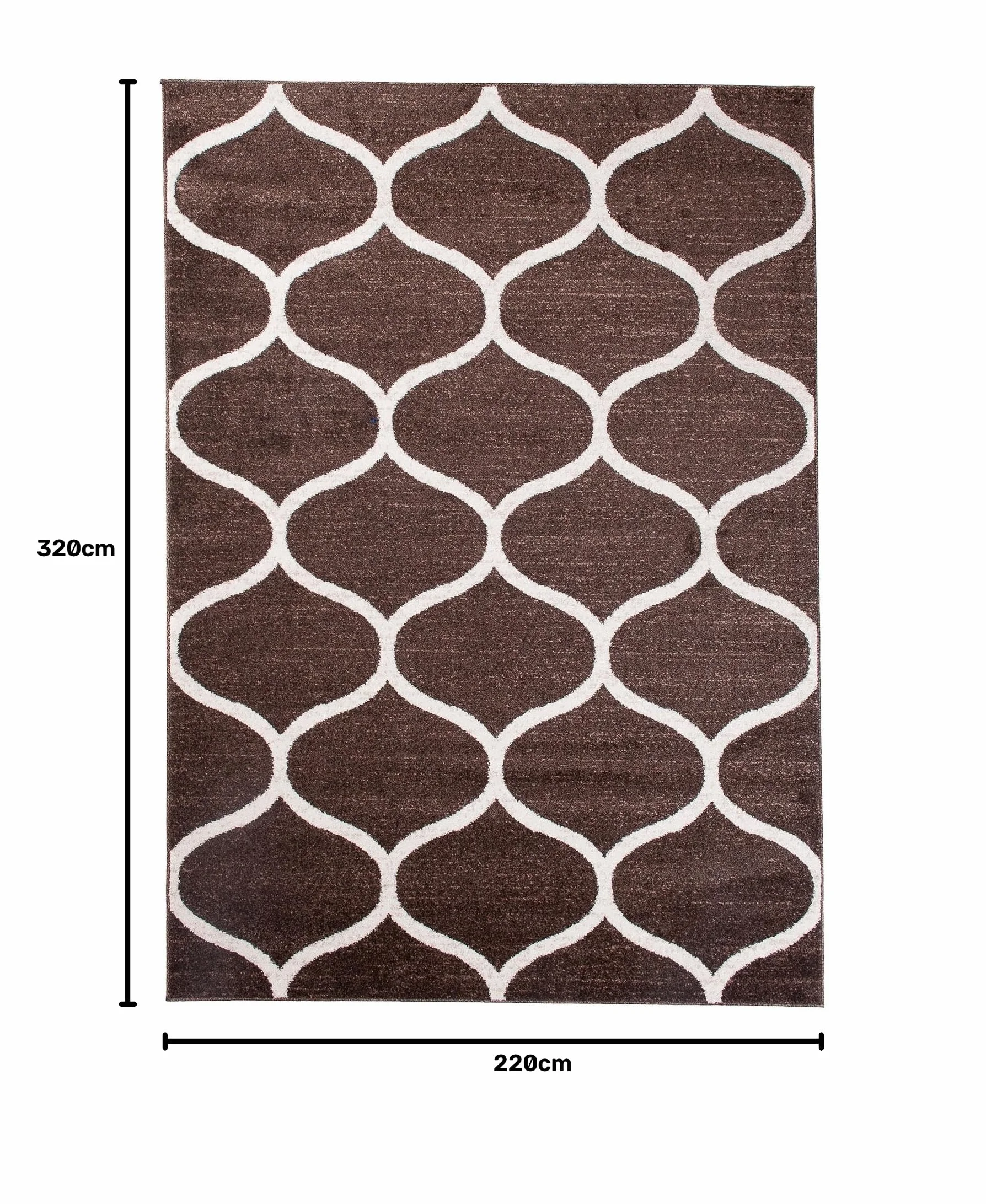 Tapiso Sari dywan z krótkim włosiem, ciemnobrązowy, kremowy, geometryczny, marokański, wzór melanżowy, do salonu, sypialni, Ökotex 220 x 320 cm