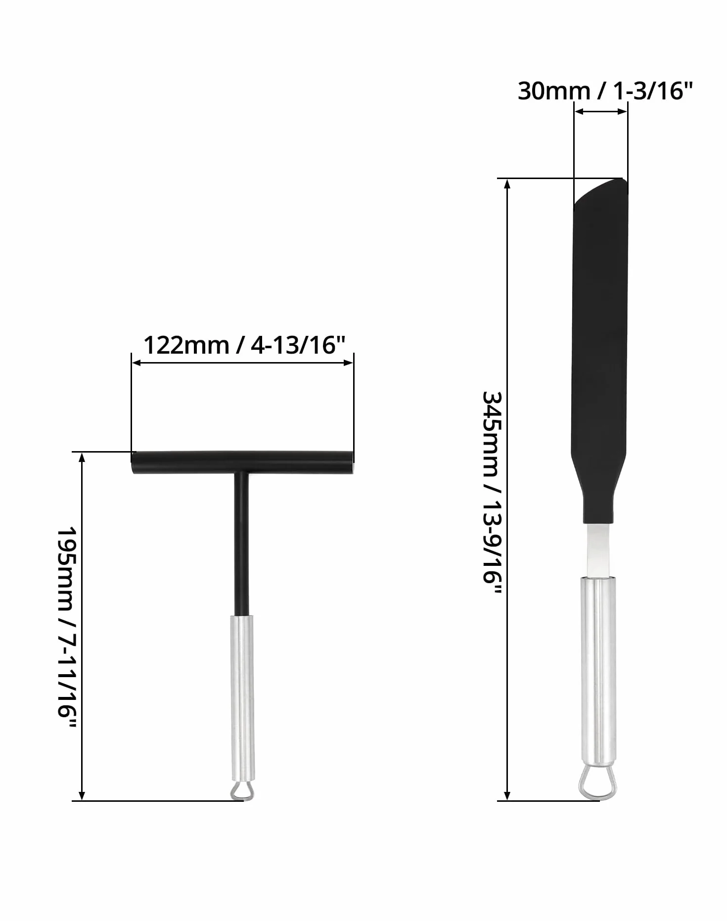 QWORK® Dystrybutor i łopatka do naleśników 304 ze stali nierdzewnej, narzędzia do pieczenia naleśników