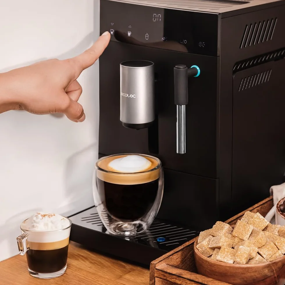 Cecotec Kompaktowy ekspres do kawy Cumbia Cremmaet Compact Steam. 1350 W, 19 barów, Thermoblock, Plug&Play, Niestandardowa kawa, 5 poziomów mielenia, samoczyszczenie, Parowiec