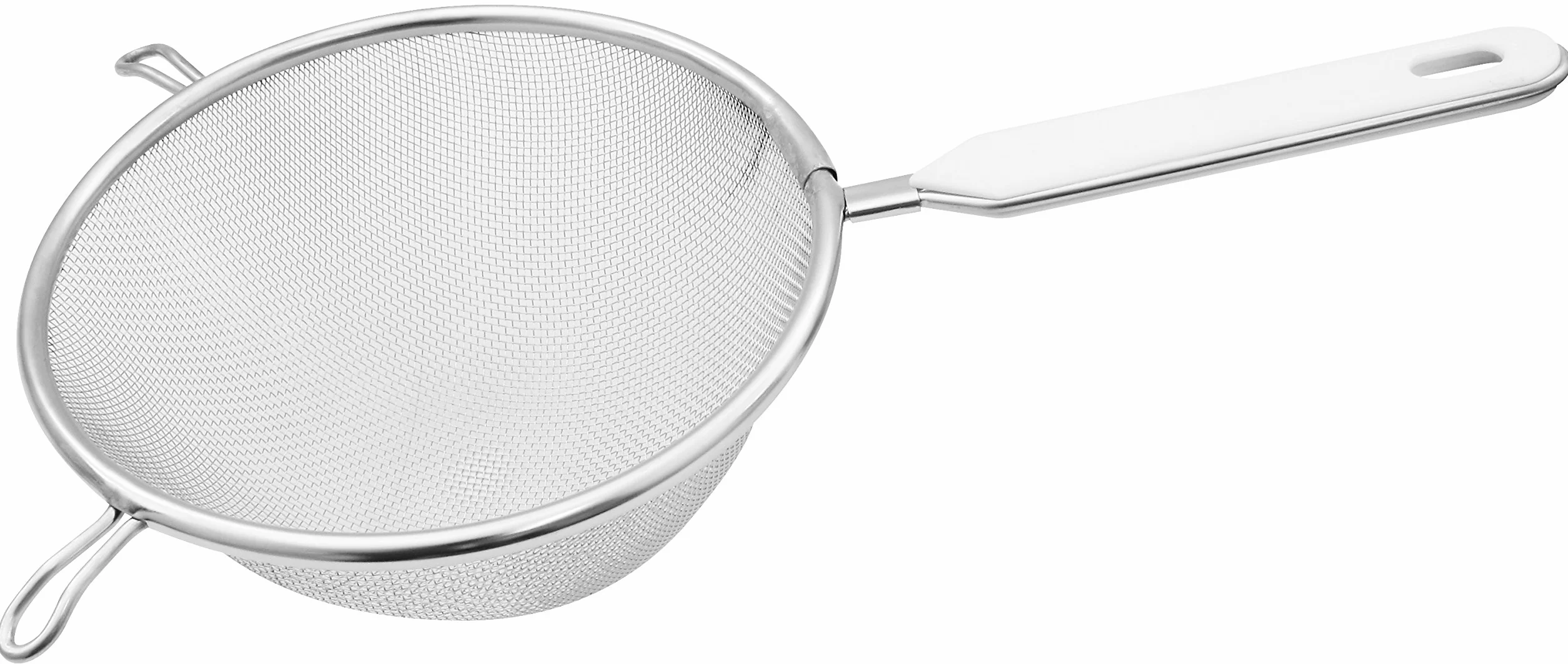 Fackelmann Sitko Ø 16 cm, sitko kuchenne ze stali nierdzewnej, cedzak o drobnych oczkach z wkładką z tworzywa sztucznego (kolor: biały/srebrny), ilość: 1 sztuka