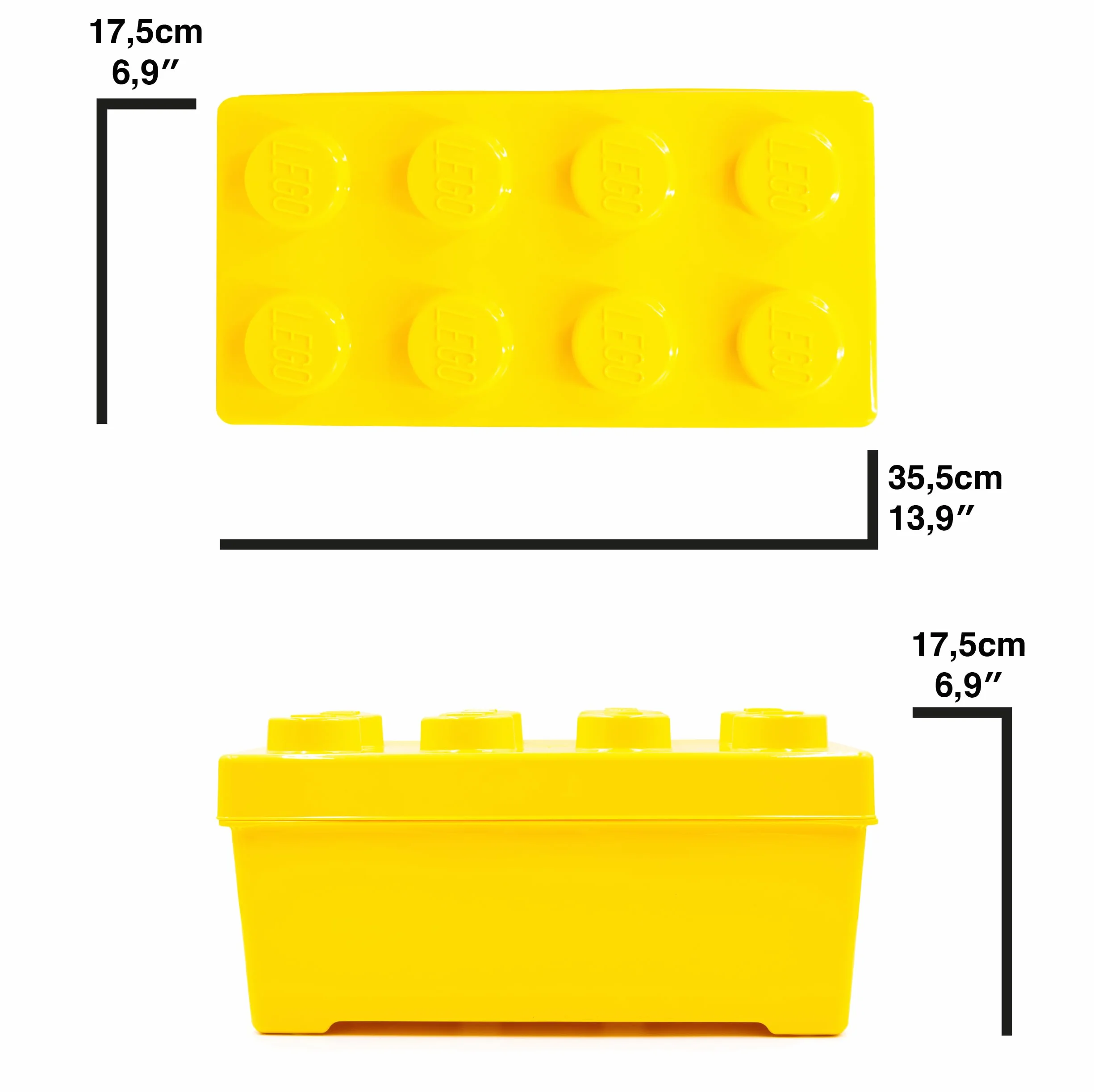 Żółte pudełko do przechowywania z pokrywką, LEGO