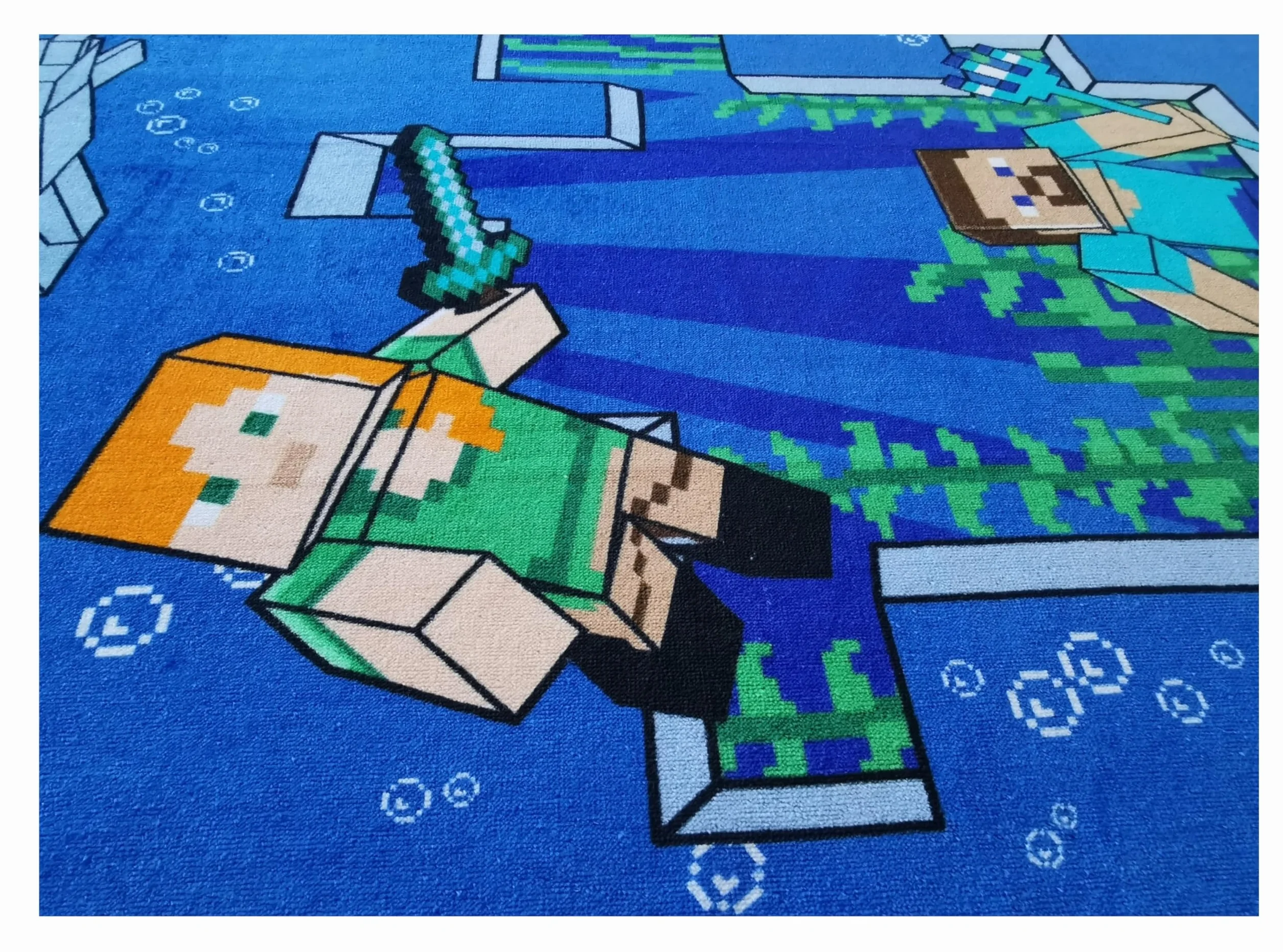 Theonoi Ręcznik kąpielowy dla dziewczynek i chłopców na plażę i prysznic - 100% bawełna, 70x140cm (Minecraft Steve Alex)