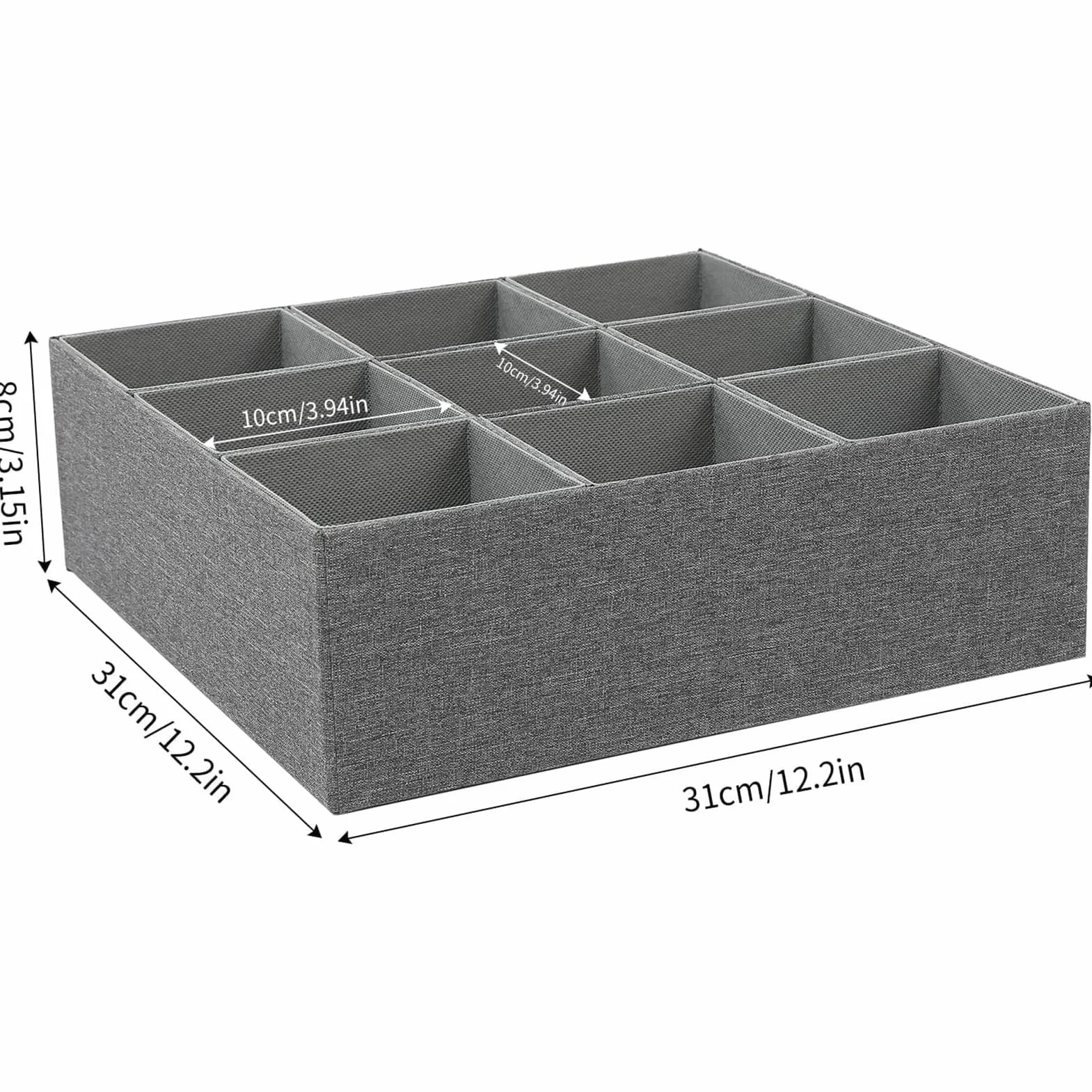 Der nizer do Soc Przegrody materiałowe do Sto 9 pojemników kartonowych, idealne do sypialni, kuchni, łazienki, komody, przedszkola, szafy, akademika, odzież nizat