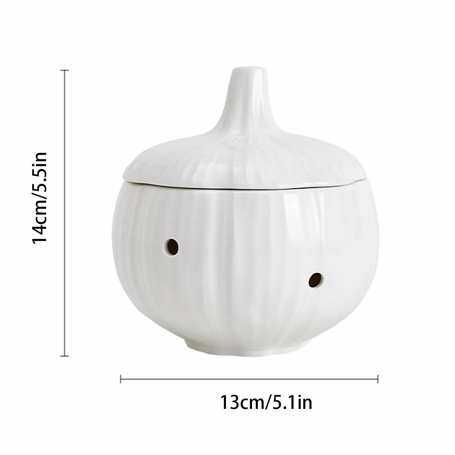 Pojemnik do przechowywania czosnku, ceramiczny, pojemnik imbir z wentylowanymi otworami i pokrywk? , pojemnik z bia?ej kamionki, suszone czosnek chili