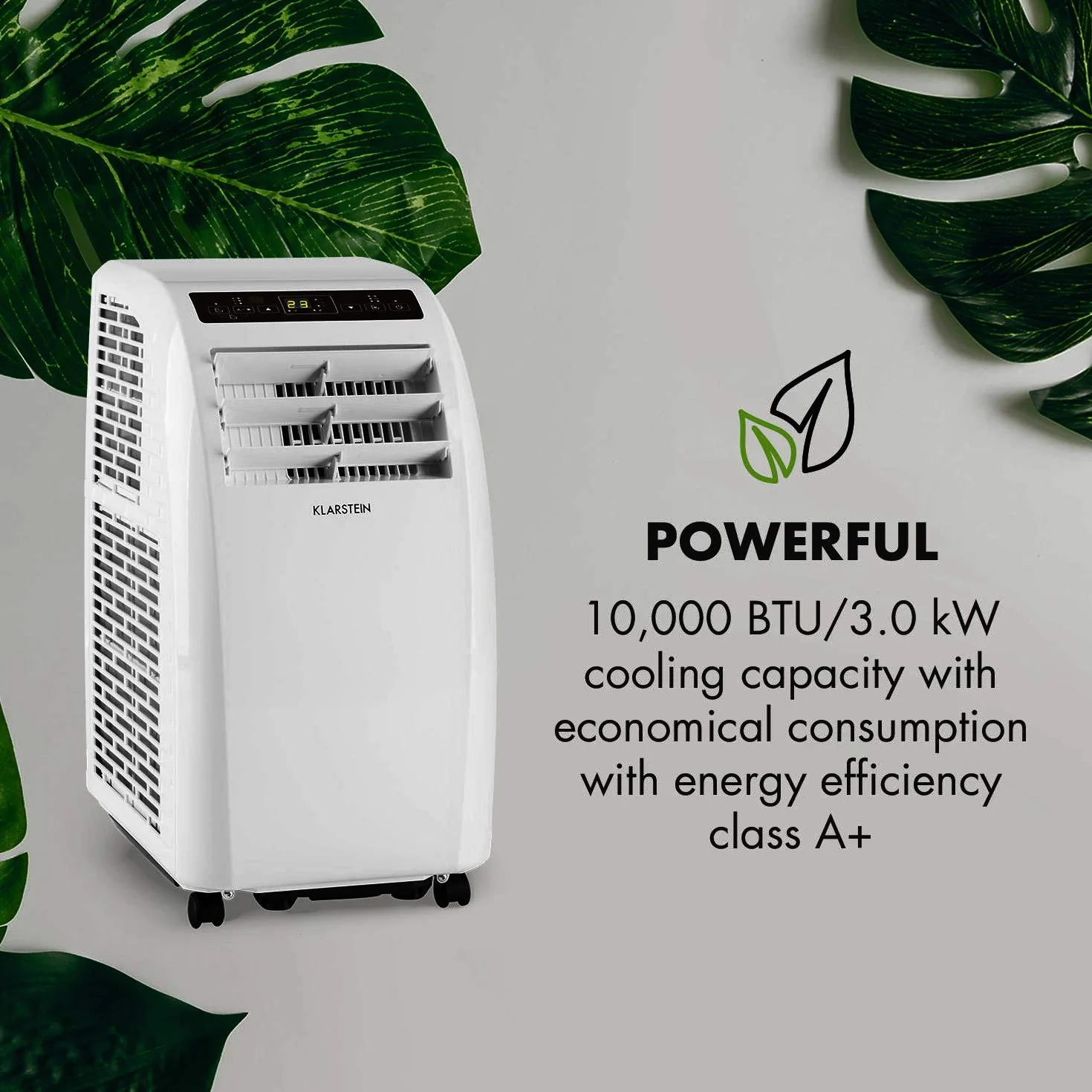 Klarstein Metrobreeze Rom mobilny klimatyzator - osuszacz, 10.000 BTU, 3 tryby, timer, pilot, biały