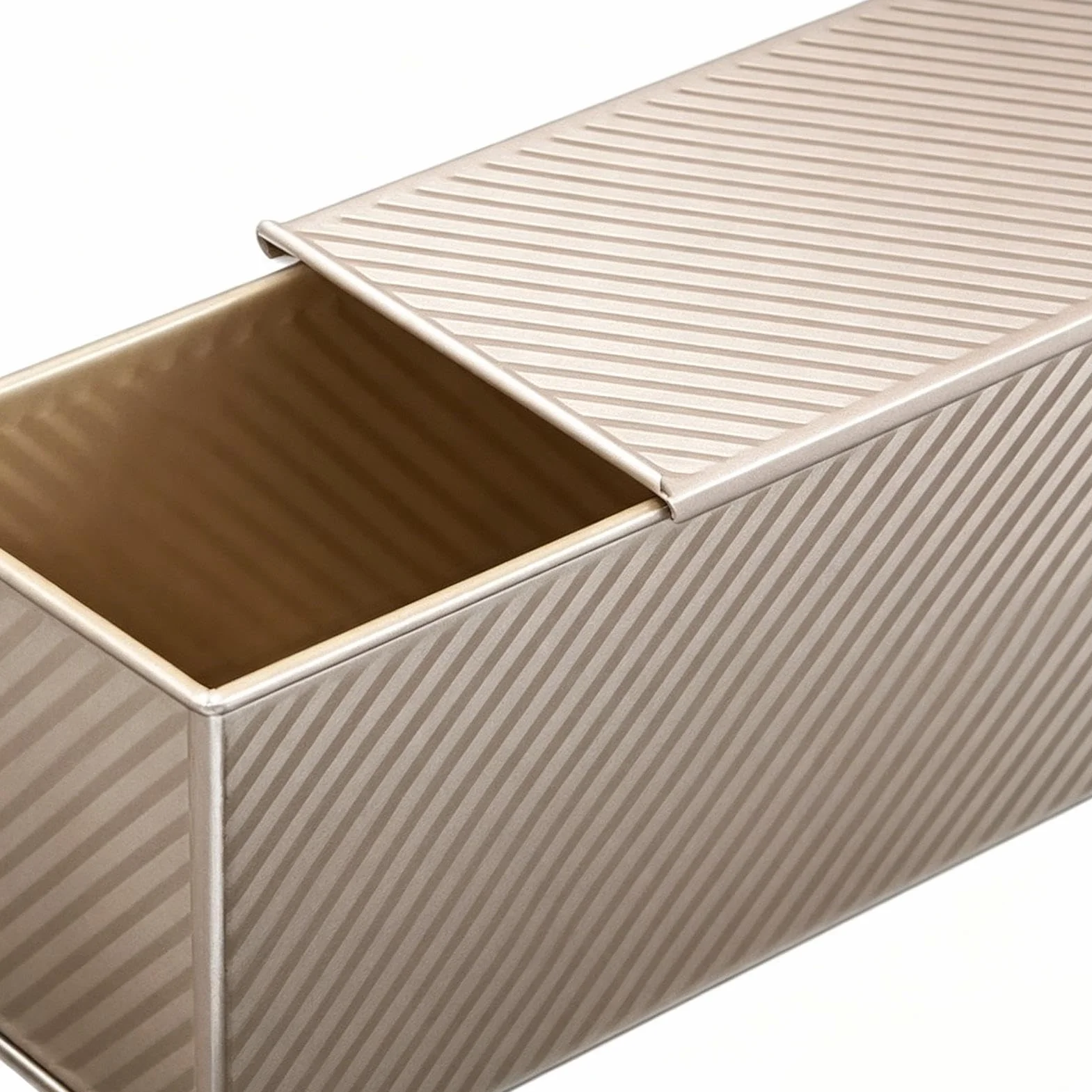 Corrugated Bread Pan with Cover, Carbon Steel Non-Stick Loaf Tin, Professional Sandwich Baking Pan, Heavy Duty Loaf Maker, Kitchen Baking Use