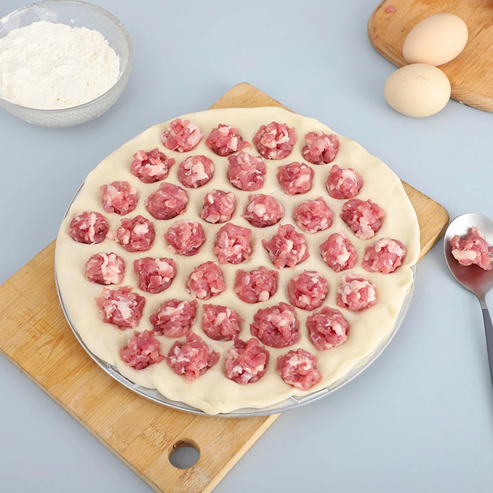 Foremka do wykrawania pierogów, ravioli, 37 otworów, forma do wykrawania pierogów, okrągła forma do ravioli, do robienia pierogów, do gotowania i pieczenia