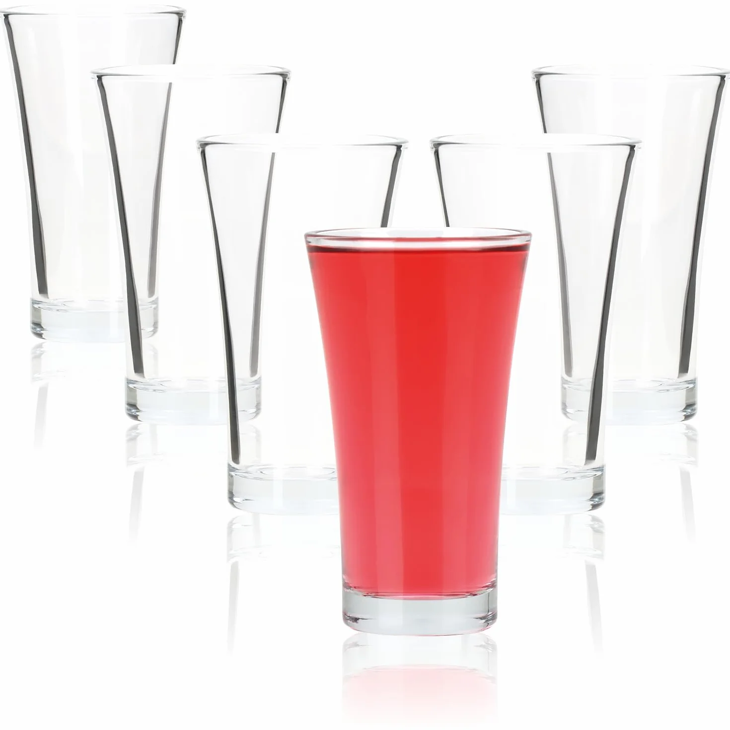 COM-FOUR® 6 kieliszków do shotów i alkoholi - kieliszki do shotów 80 ml - wytrzymale i nadaja sie do wielokrotnego uzytku, mozna myc w zmywarce - elegancki stozkowy ksztalt (przezroczysty - 80ml)