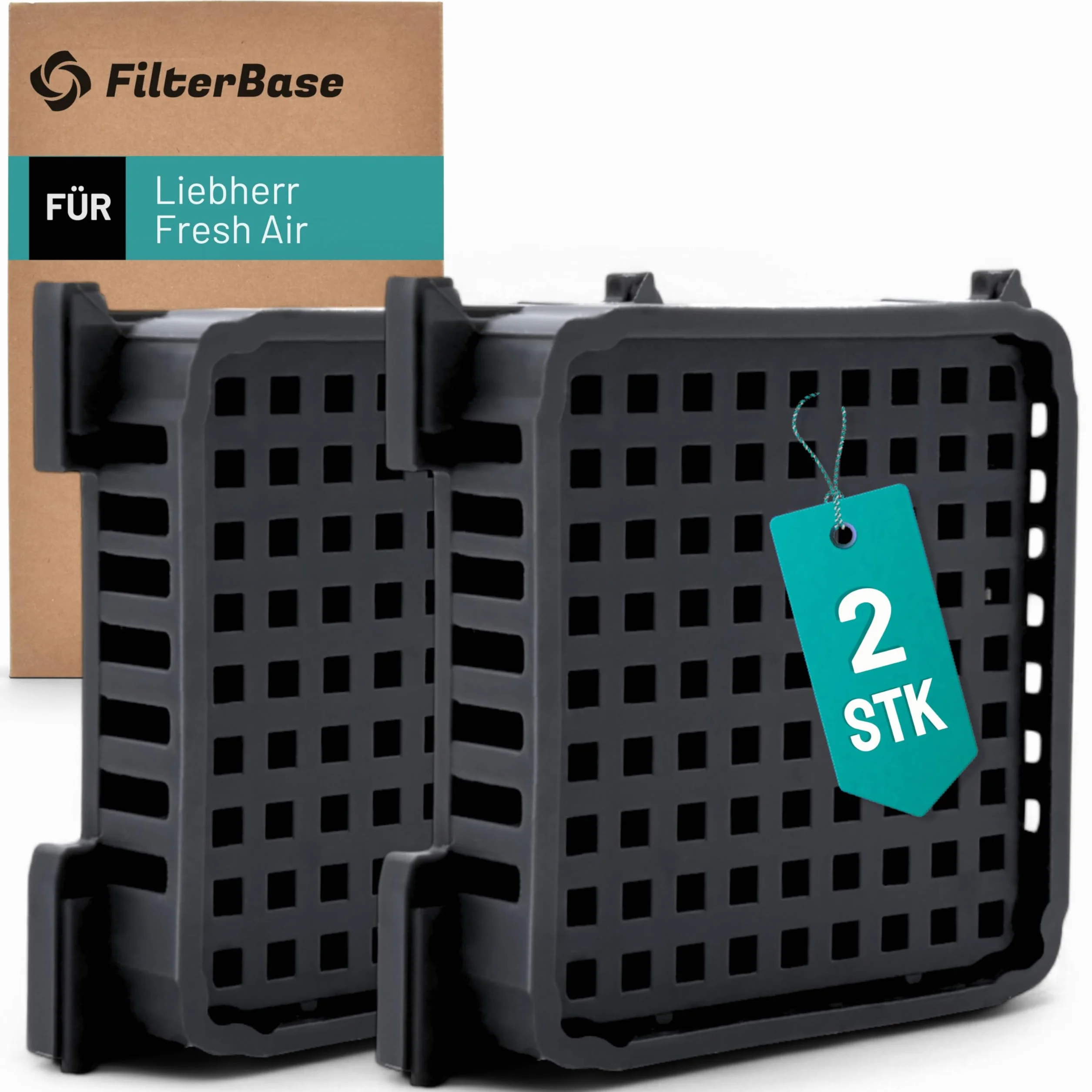 FilterBase® Fresh Air filtr do lodówki Liebherr, 2 sztuki, filtr z węglem aktywnym, kompatybilny z 9096989 9882460 988246000 i 7440021-00